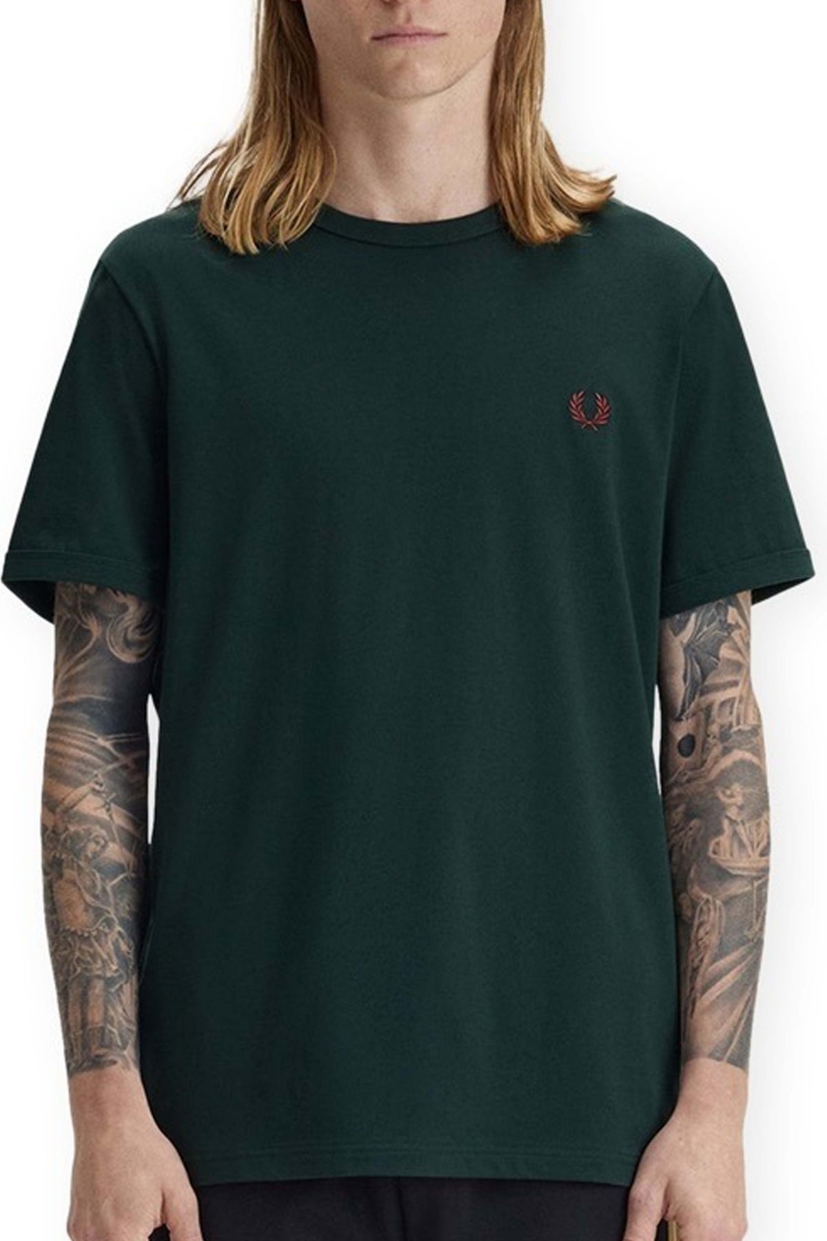 FRED PERRY RINGER T-SHIRT en color VERDE (1)