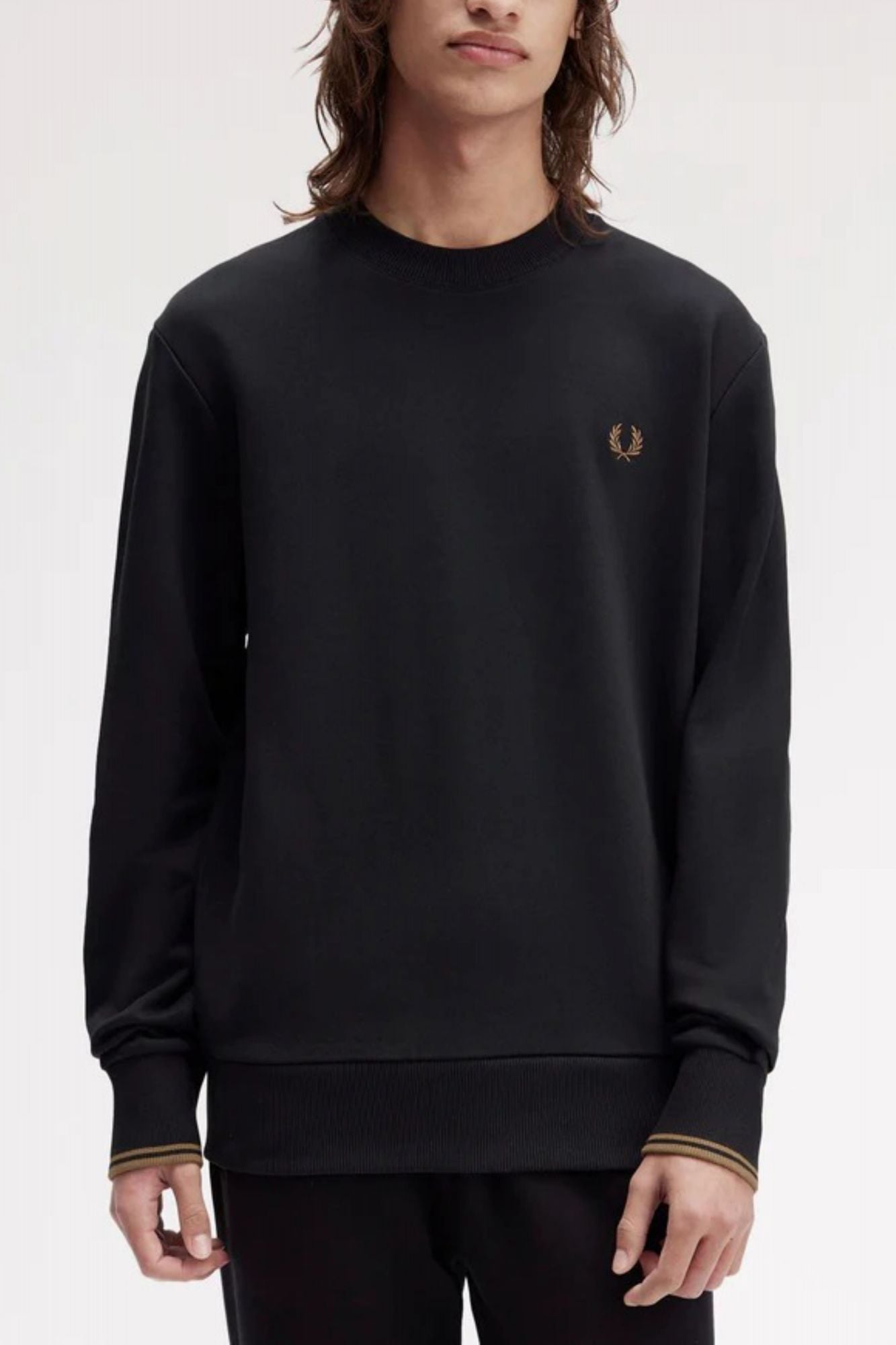 FRED PERRY NECK SWEATSHIRT en color NEGRO (1)