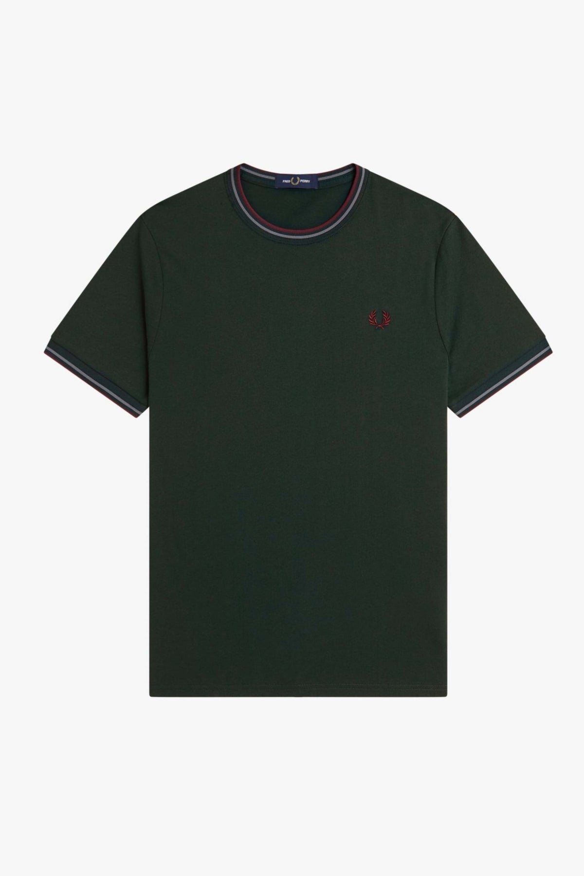 FRED PERRY TWIN TIPPED T-SHIRT en color VERDE (1)