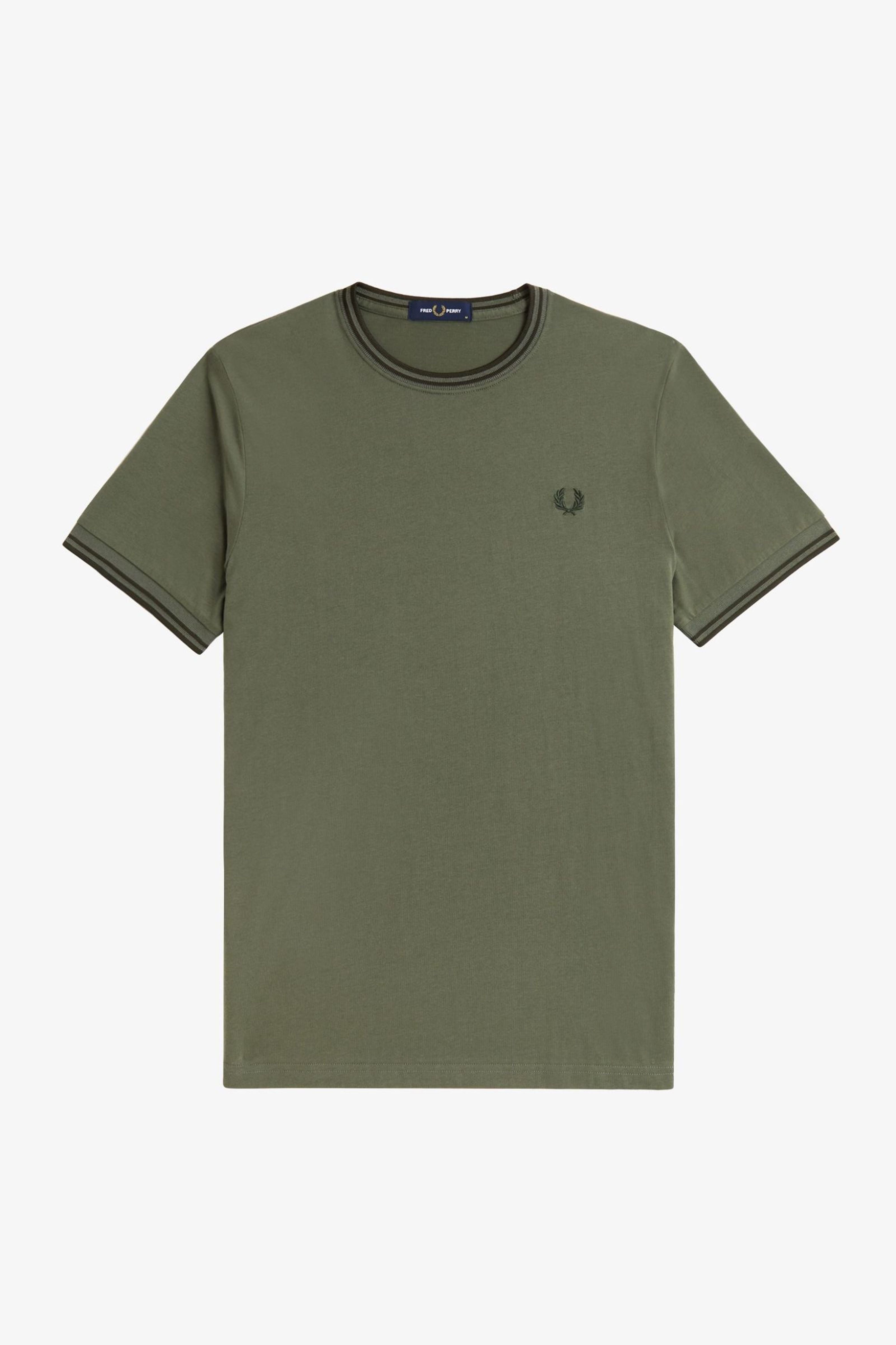 FRED PERRY TWIN TIPPED T-SHIRT en color VERDE (2)