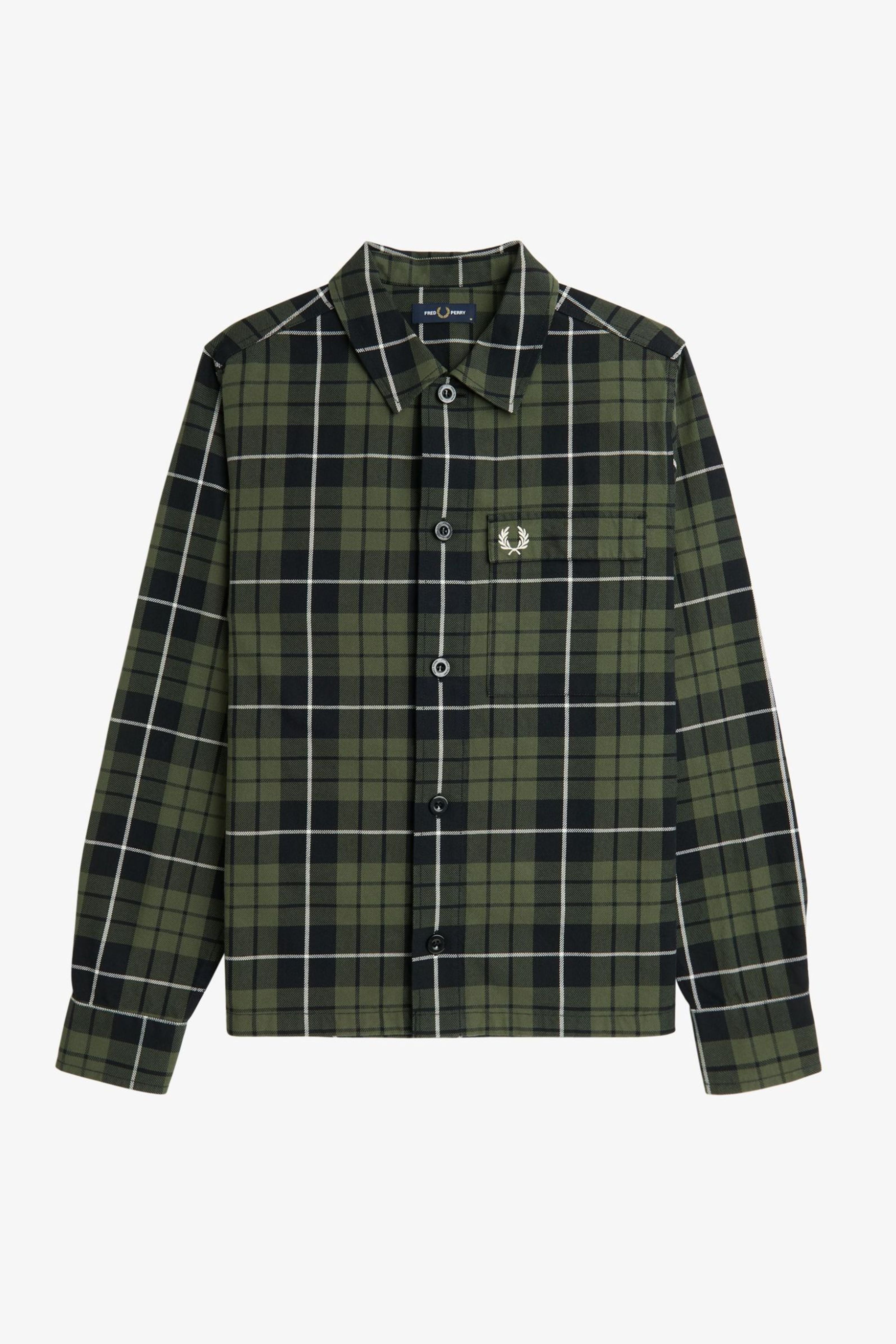 FRED PERRY CHECK OVERSHIRT en color VERDE (2)