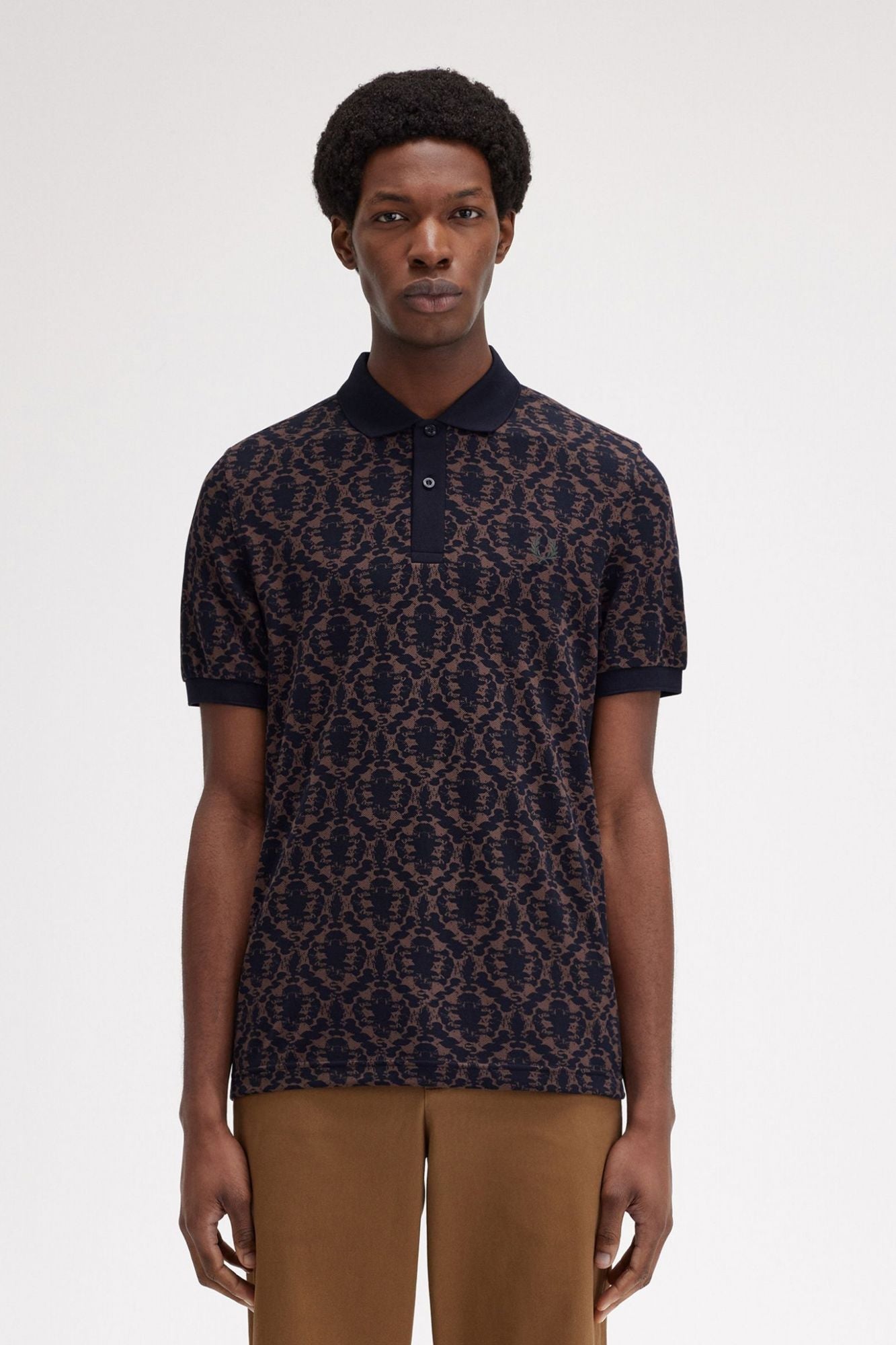 FRED PERRY REPEAT PRINT POLO SHIRT en color AZUL (1)