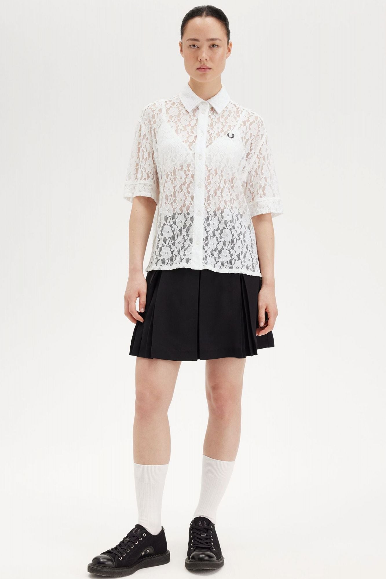 FRED PERRY LACE SHIRT en color BLANCO (4)