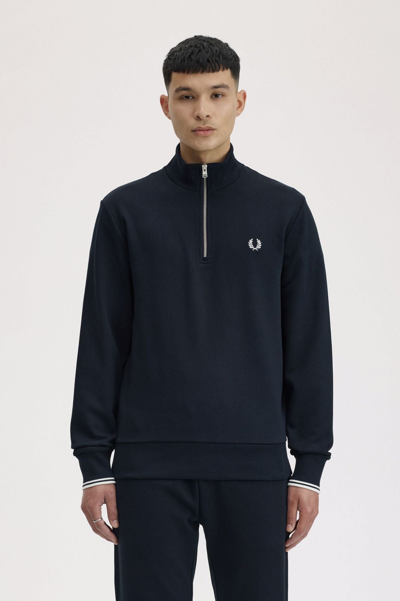 FRED PERRY HALF ZIP SWEATSHIRT en color AZUL (1)