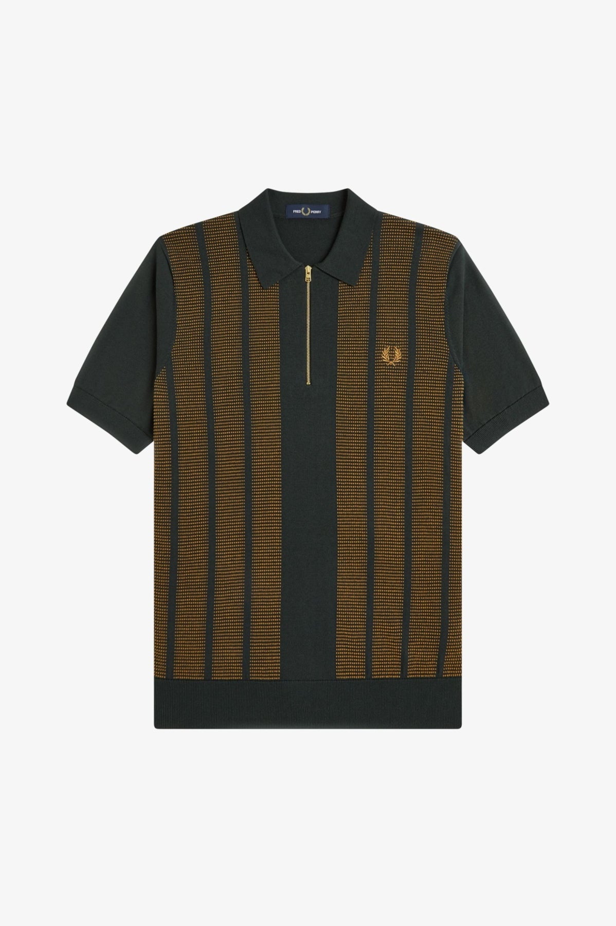 FRED PERRY TEXTURED PANEL KNITTED SHIRT en color VERDE (3)