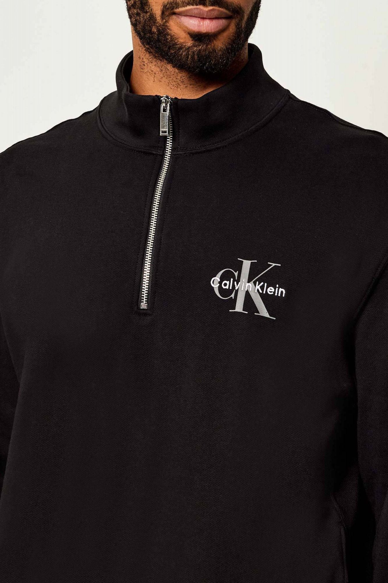 CALVIN KLEIN MICRO MONOGRAM ZIP SWEATSHIRT en color NEGRO (3)