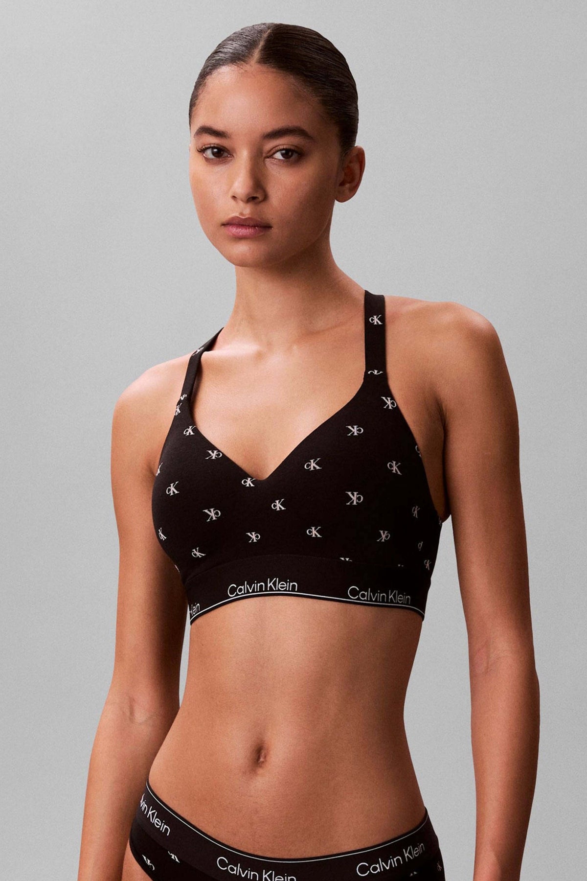 CALVIN KLEIN LIFT BRALETTE ICON COTTON MODAL en color NEGRO (1)