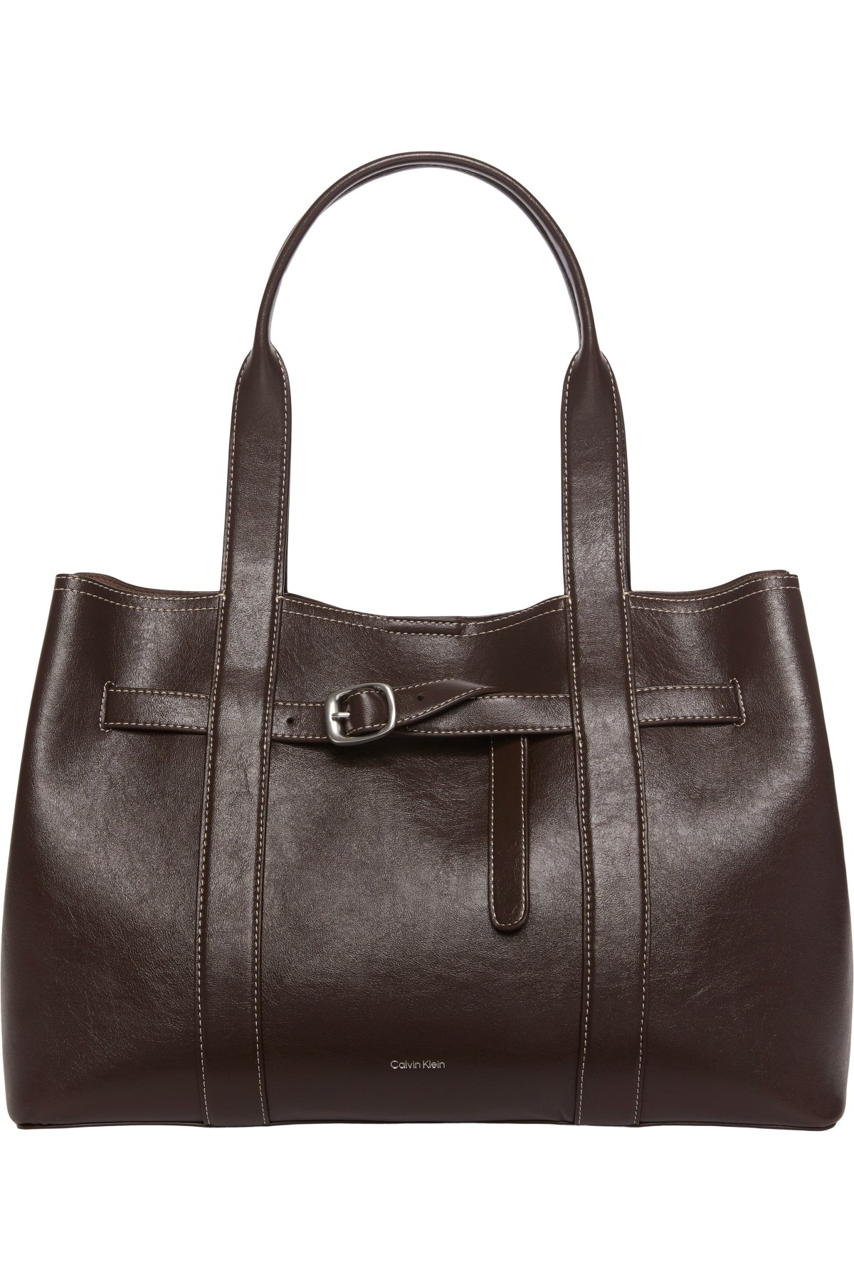 CALVIN KLEIN LV04F3549G BUCKLE MEDIUM WORK TOTE en color MARRON (1)