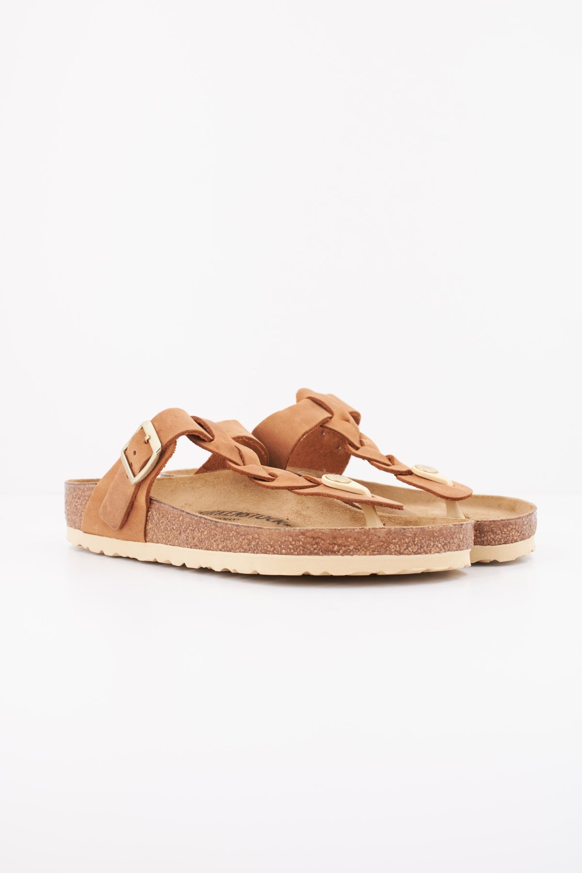 BIRKENSTOCK GIZEH BRAIDED NATURAL LEA en color MARRON CLARO (2)