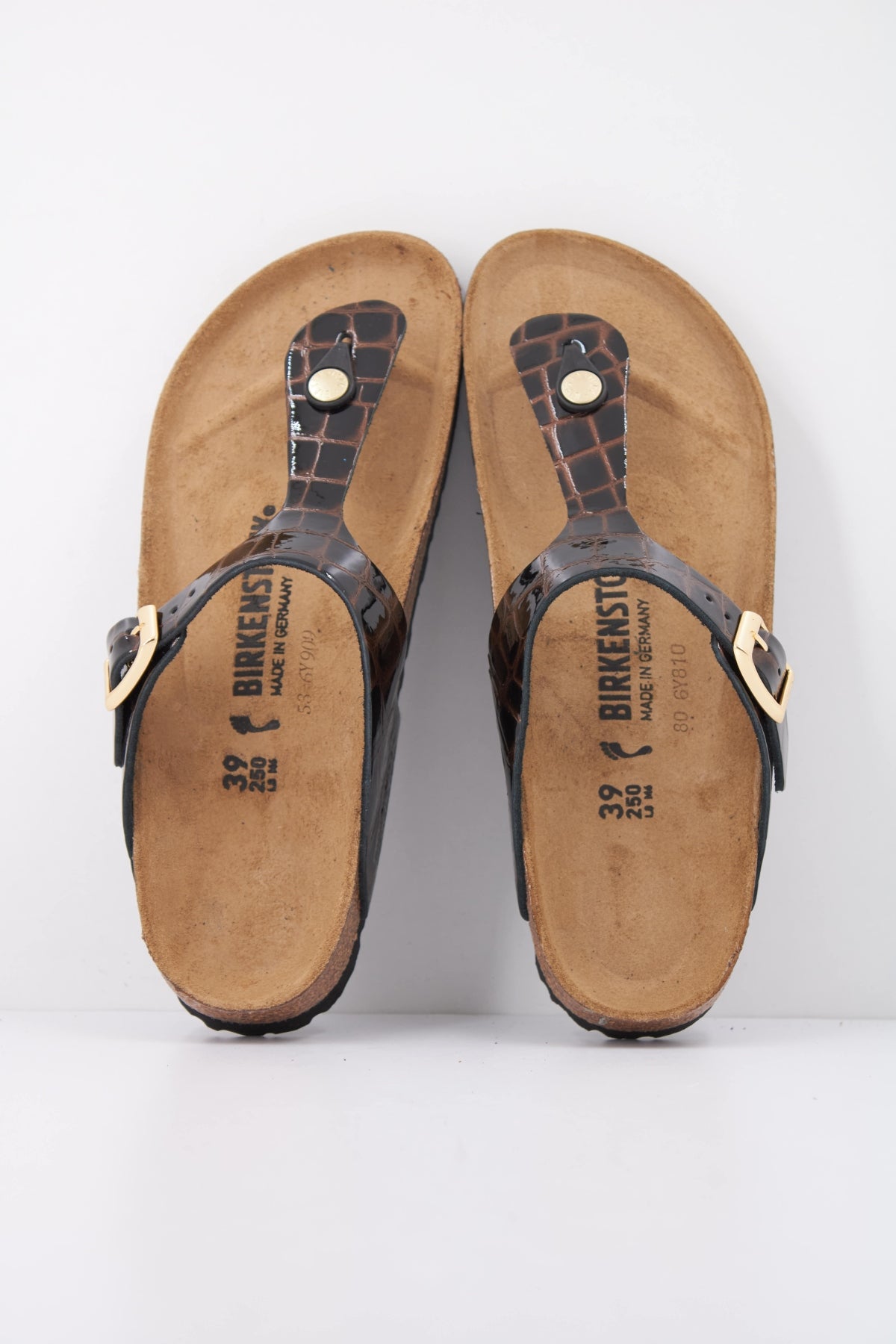 BIRKENSTOCK GIZEH LEATHER en color MARRON (3)