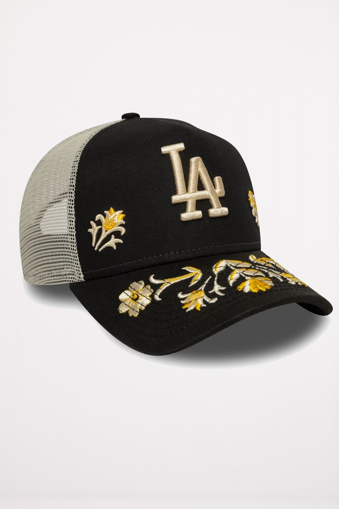 NEW ERA LA DODGERS MLB FLORAL ICON 9FORTY A-FRAME TRUCKER en color NEGRO (3)