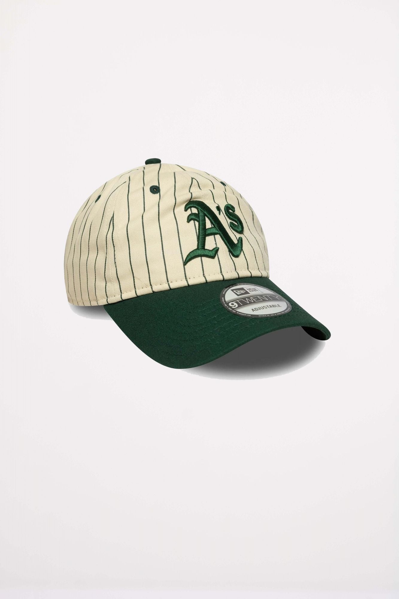 NEW ERA OAKLAND ATHLETICS MLB PINSTRIPE DARK GREEN 9TWENTY en color BEIS (3)