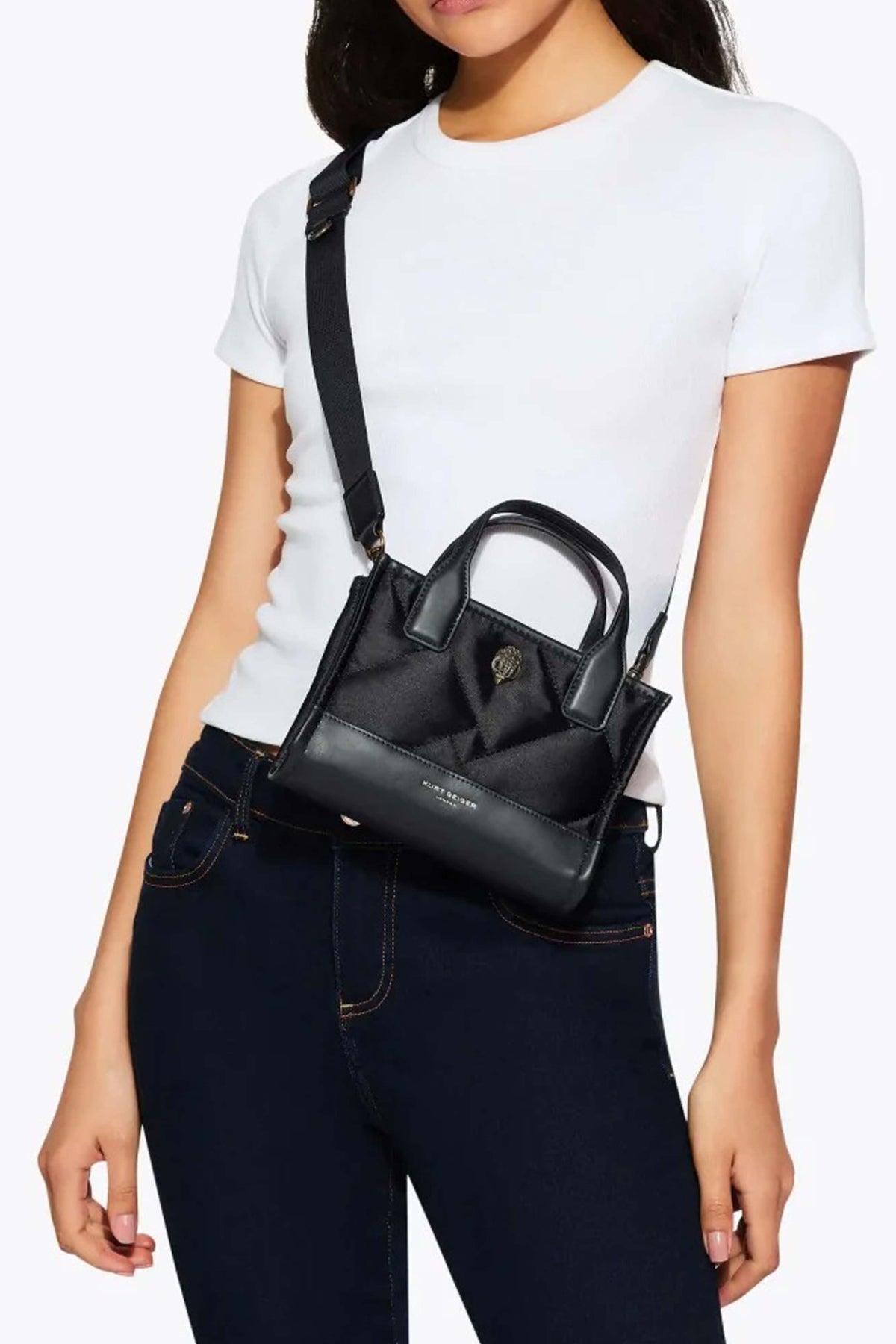 KURT GEIGER LONDON XS RECYCLED SQ SHOPPER en color NEGRO (1)