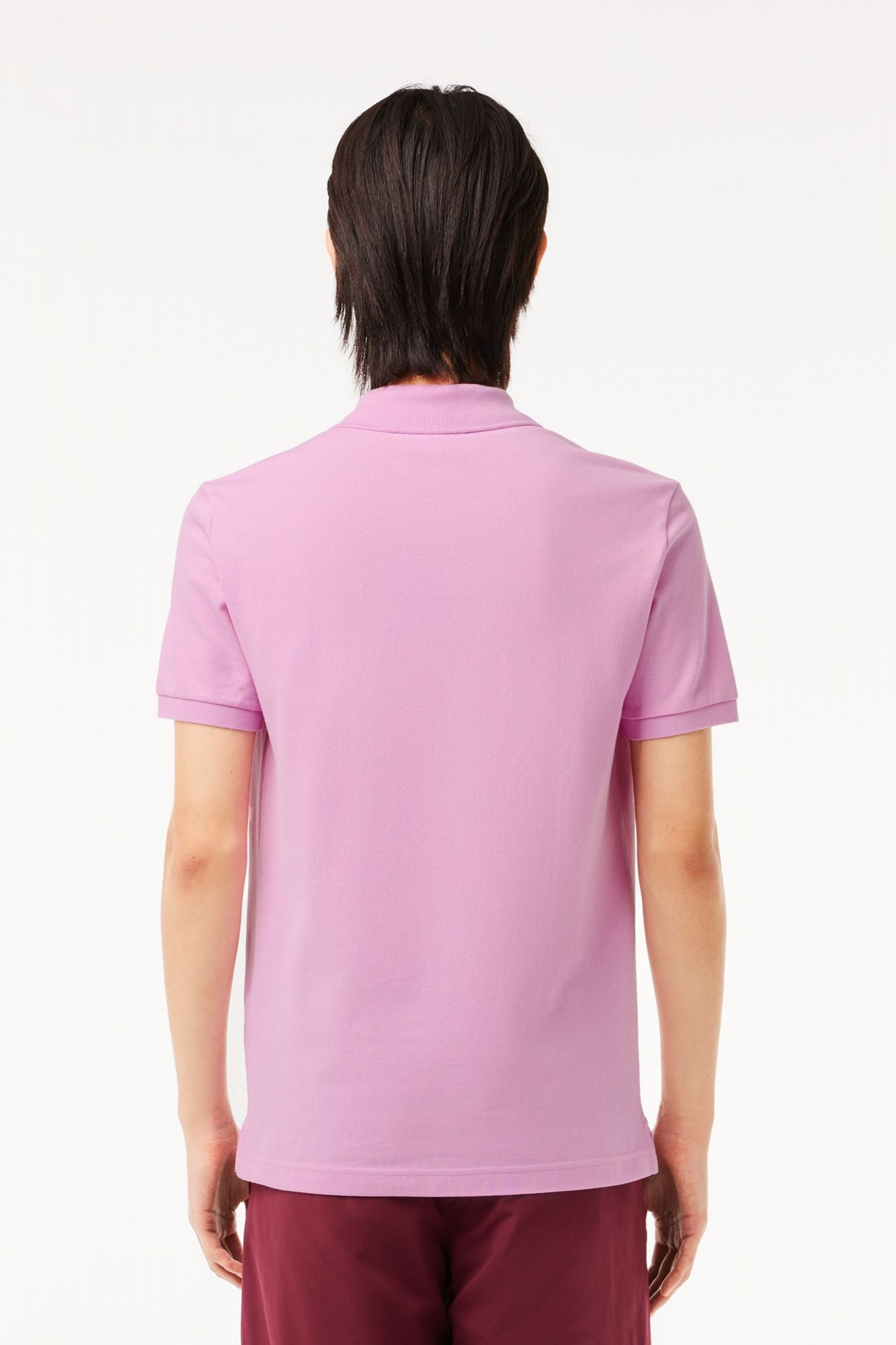 LACOSTE L1212 SHORT SLEEVED RIBBED COLLAR S en color ROSA (3)