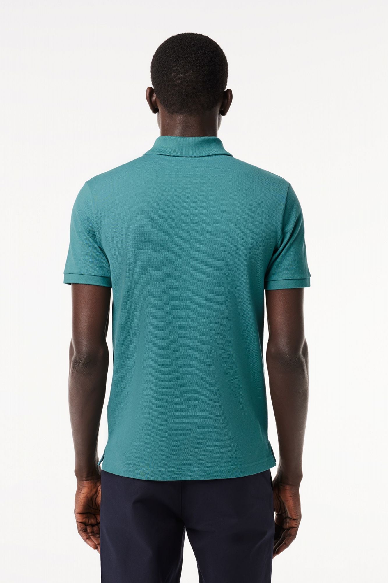 LACOSTE L1212 SHORT SLEEVED RIBBED COLLAR S en color AZUL (3)