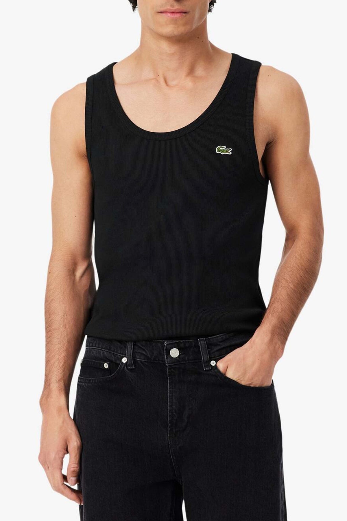 LACOSTE TEE SHIRT & TURTLE NECK en color NEGRO (1)