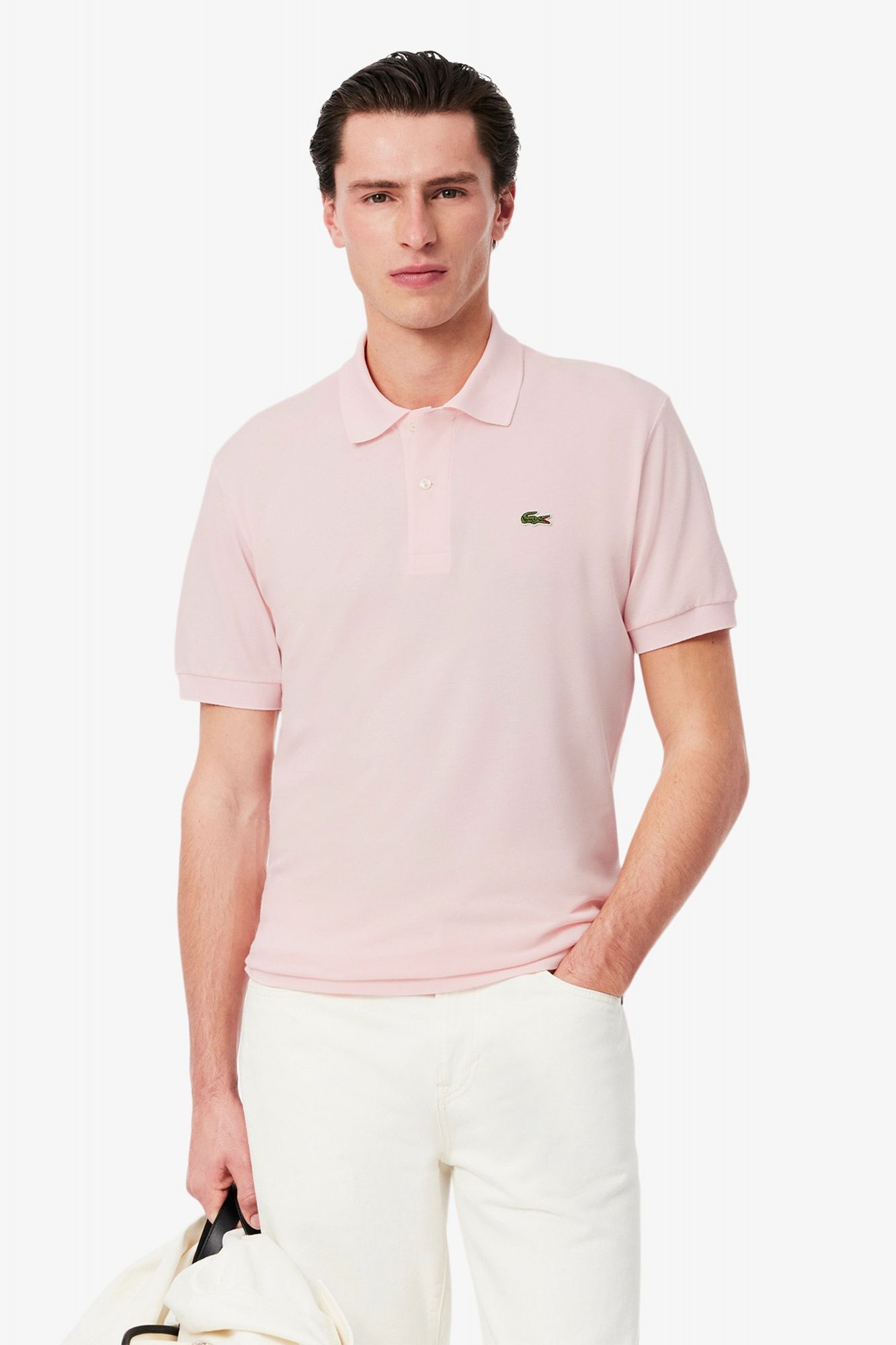 LACOSTE SHORT SLEEVED RIBBED COLLAR en color ROSA (1)