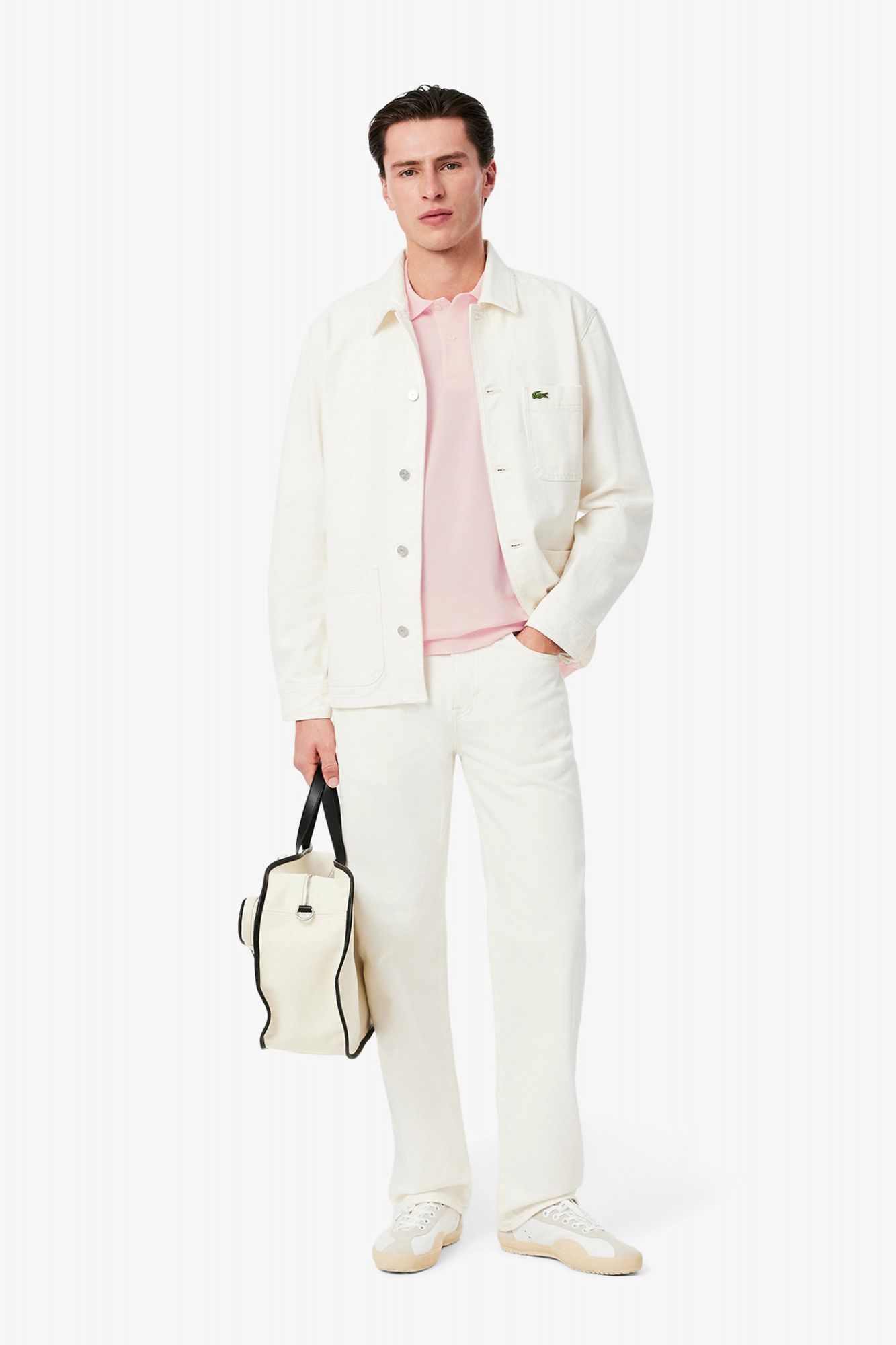 LACOSTE SHORT SLEEVED RIBBED COLLAR en color ROSA (4)