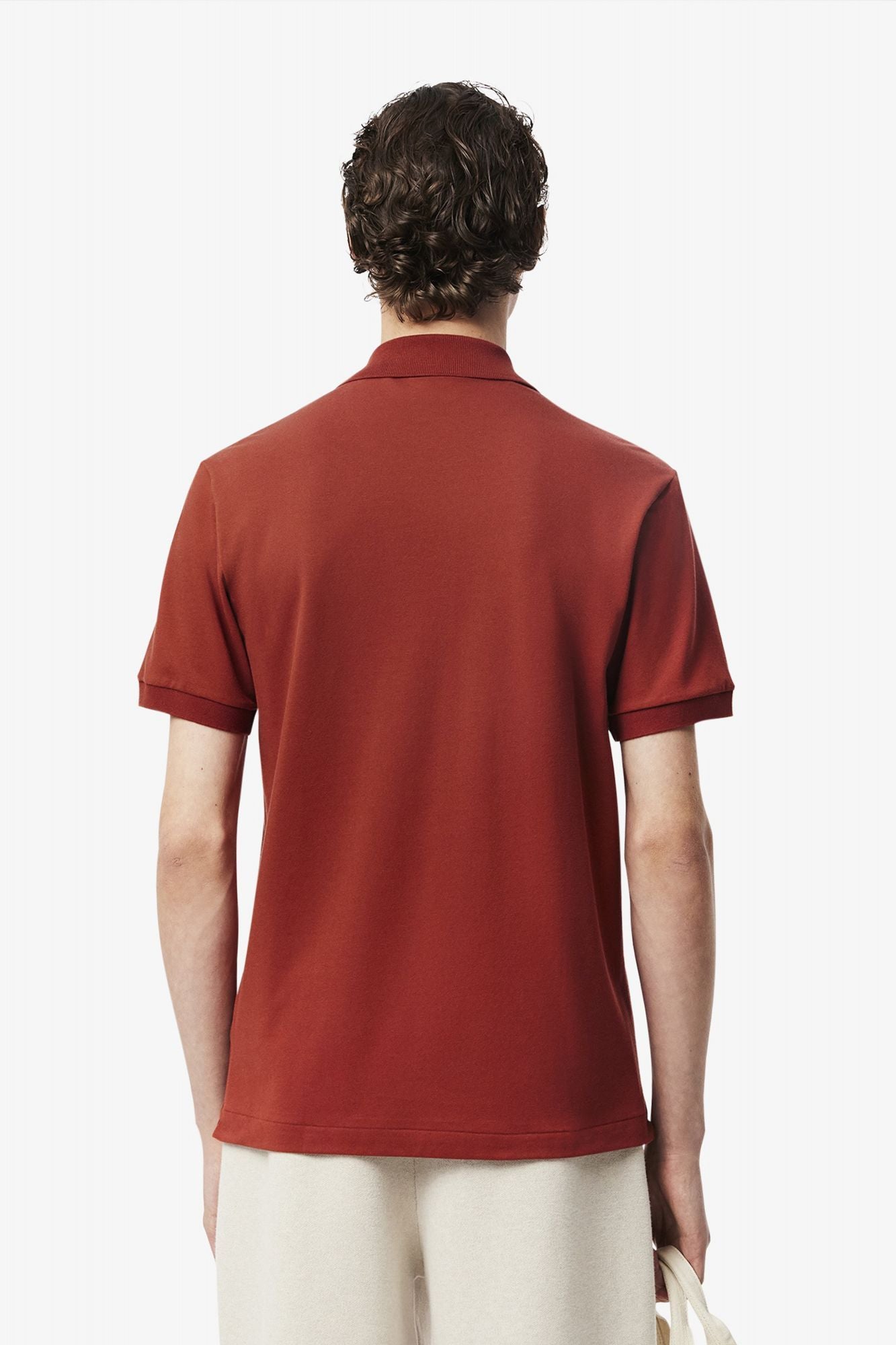 LACOSTE SHORT SLEEVED RIBBED COLLAR en color ROJO (3)