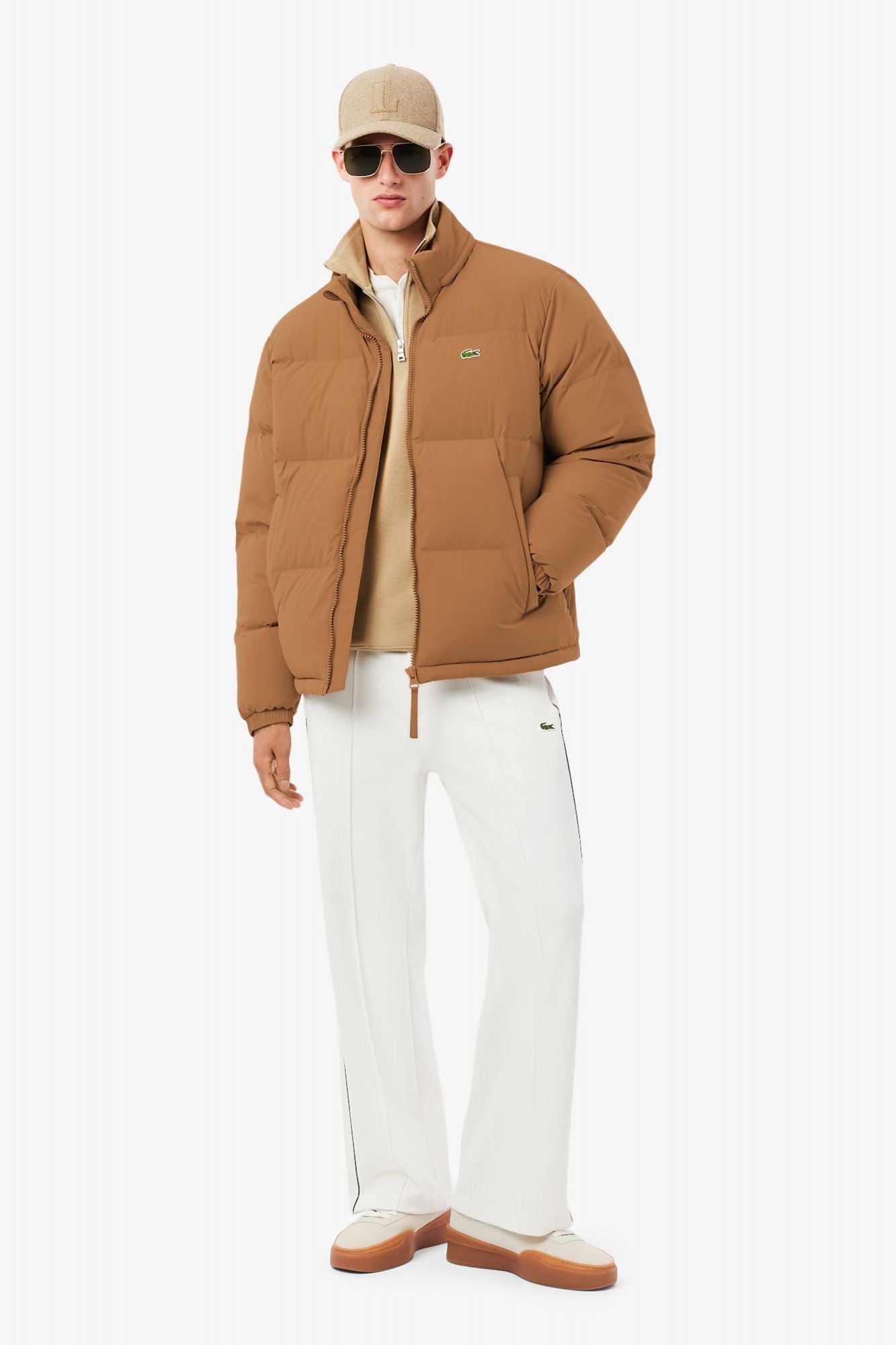 LACOSTE HOODED DOWN JACKET en color MARRON (4)