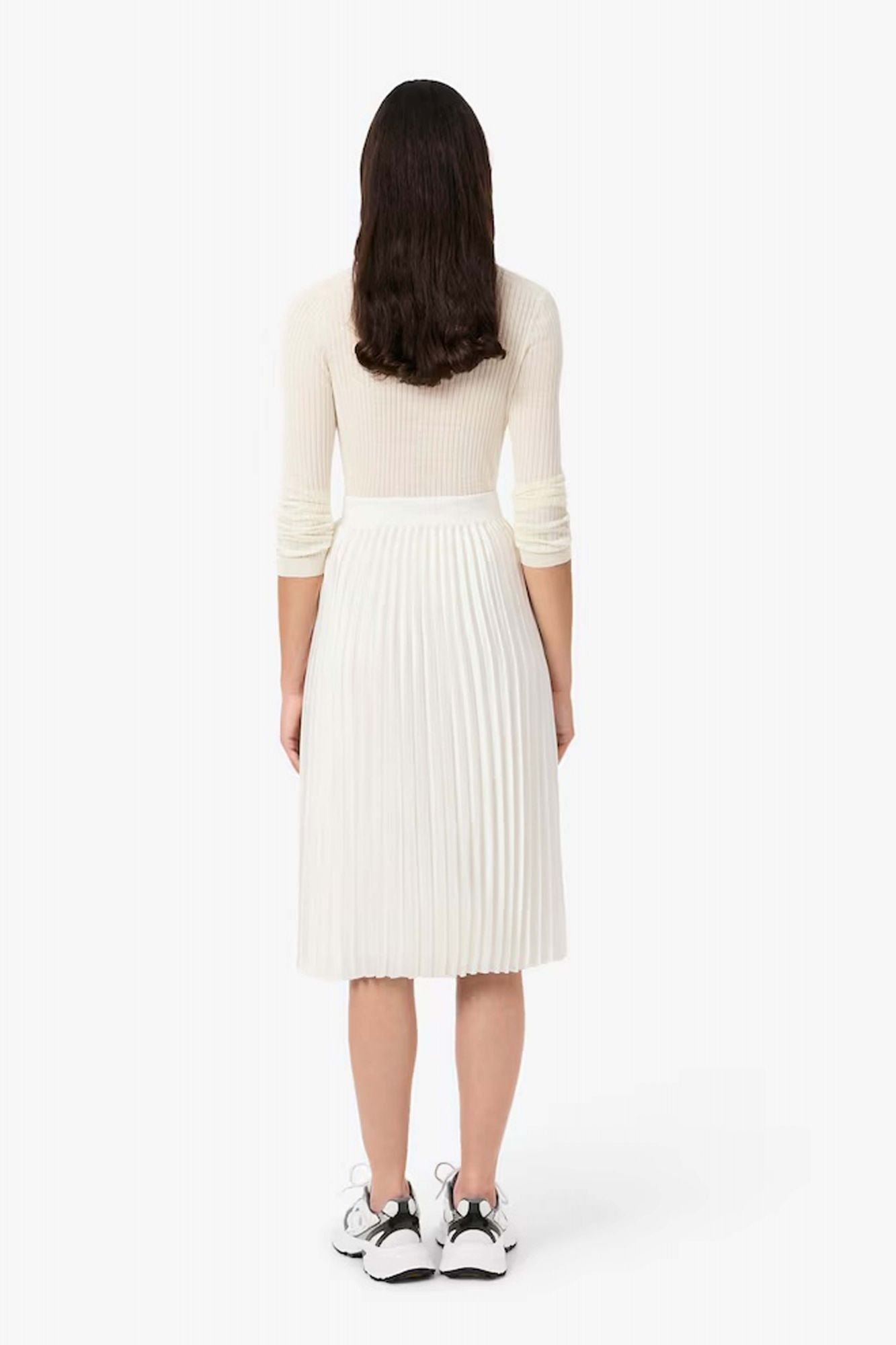 LACOSTE PLEATED SATIN MIDI SKIRT en color BLANCO (3)