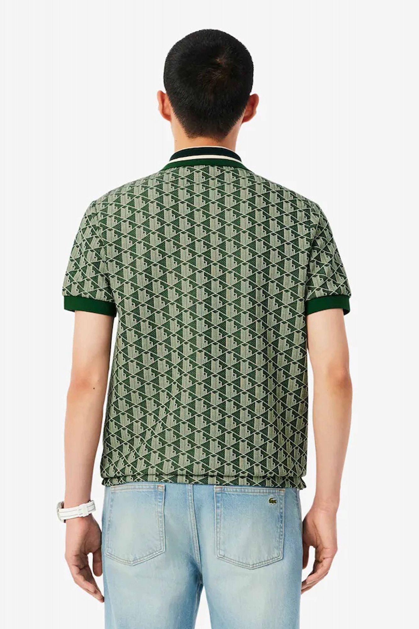LACOSTE CLASSIC FIT MONOGRAM POLO en color VERDE (3)