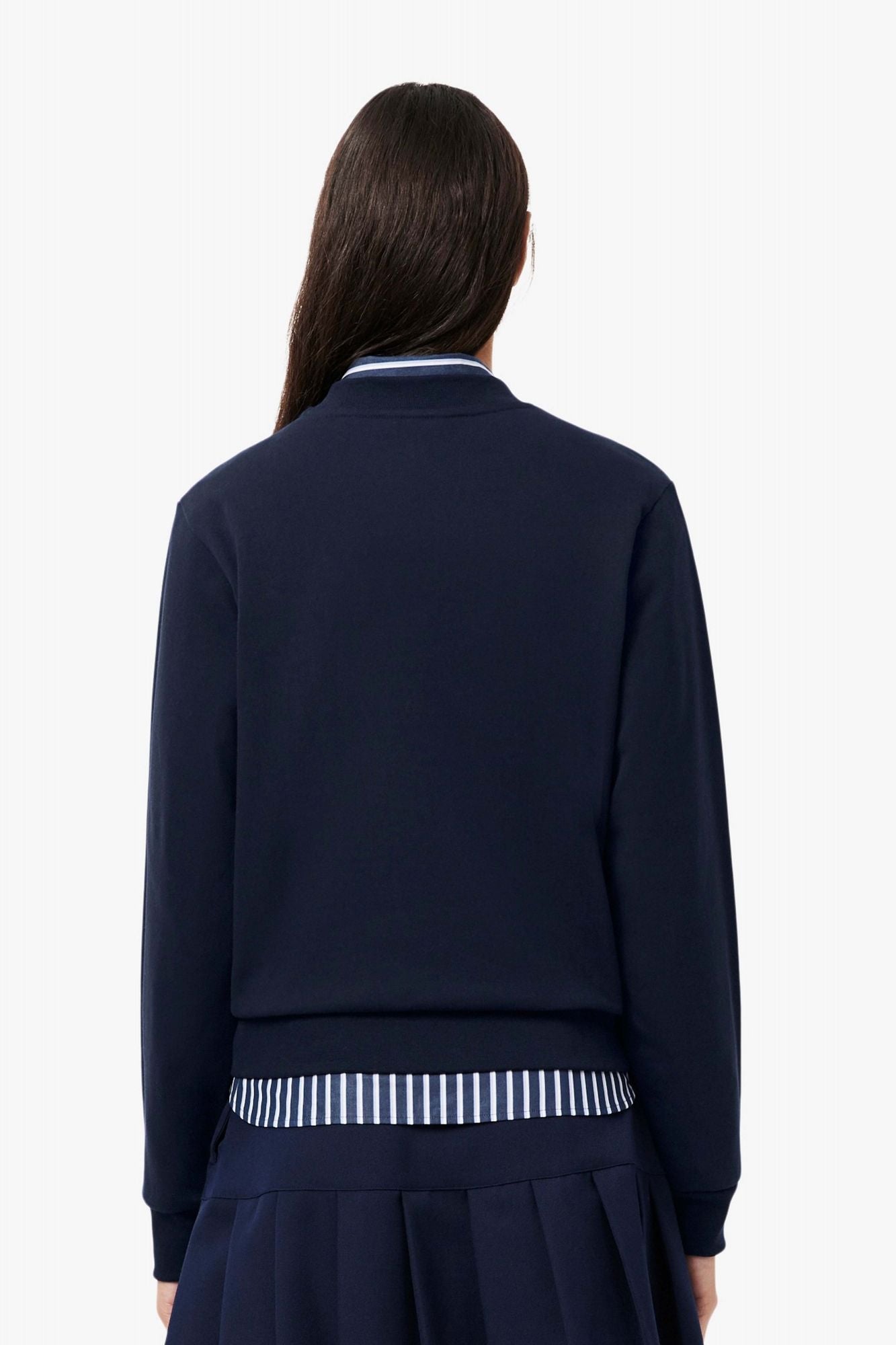 LACOSTE RELAXED FIT FLEECE CREW NECK en color AZUL (3)