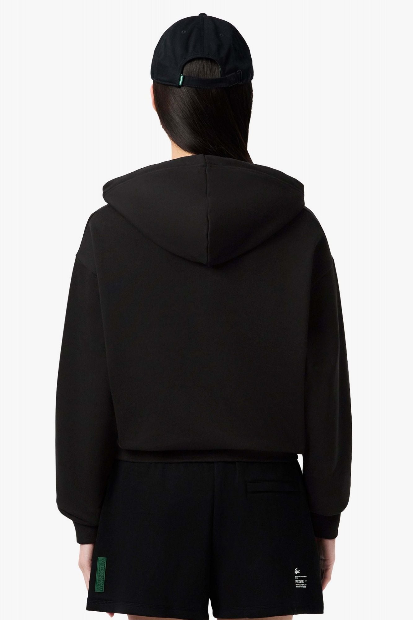 LACOSTE OVERSIZED FLEECE HOODIE en color NEGRO (3)