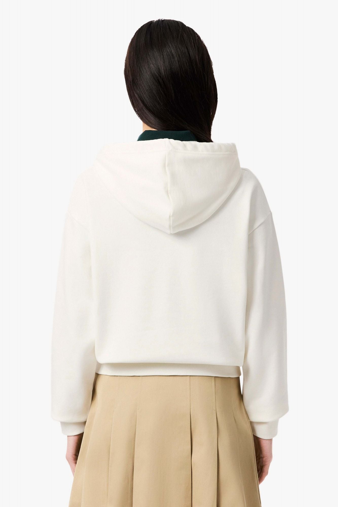 LACOSTE OVERSIZED FLEECE HOODIE en color BLANCO (3)