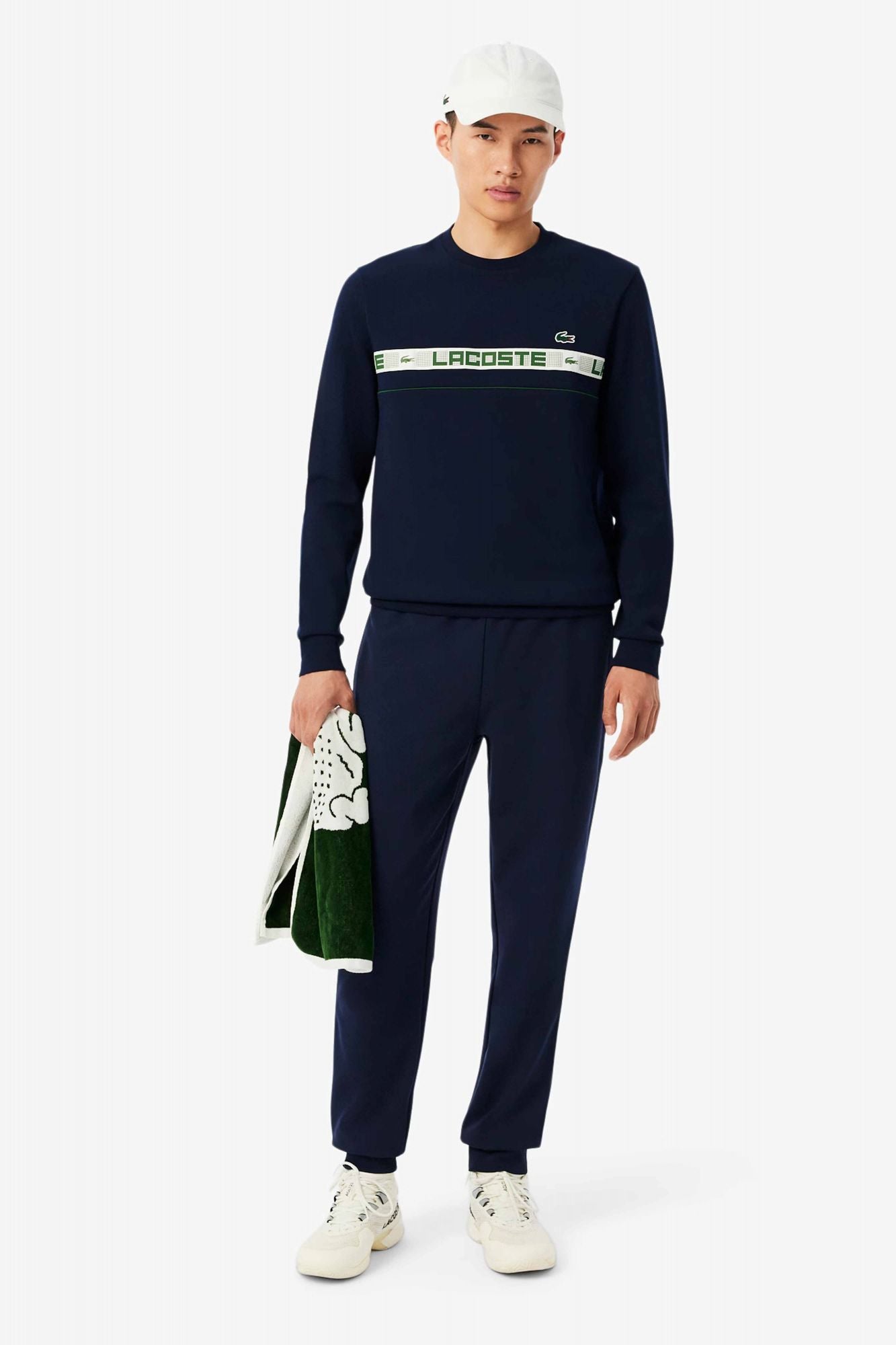 LACOSTE BRANDED STRIPE TENNIS SWEATSHIRT en color AZUL (4)