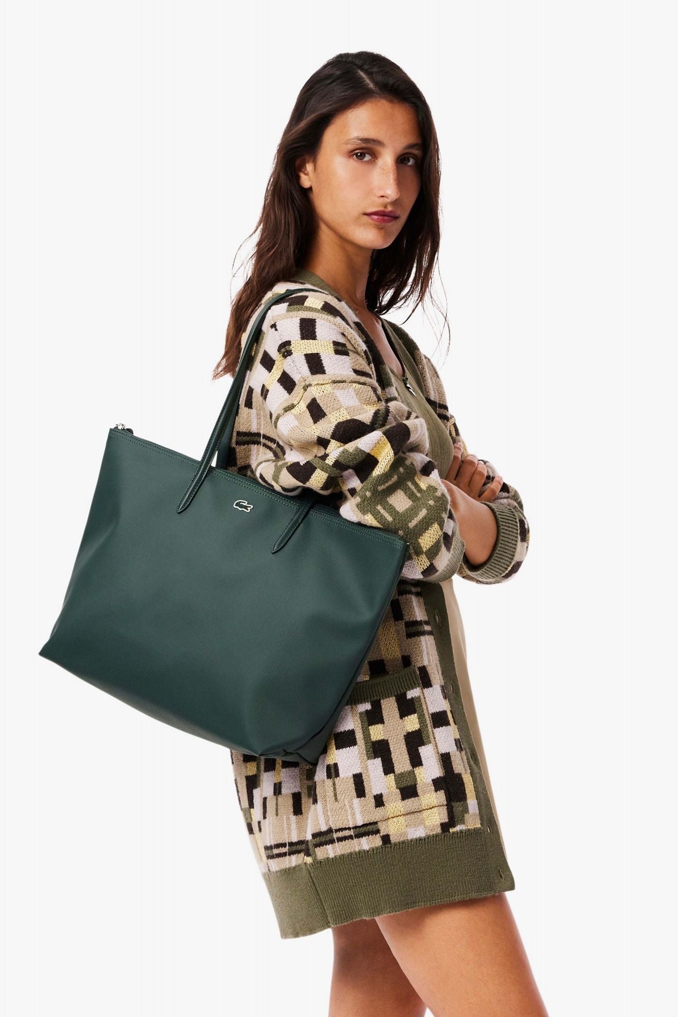 LACOSTE SHOPPING BAG en color VERDE (3)