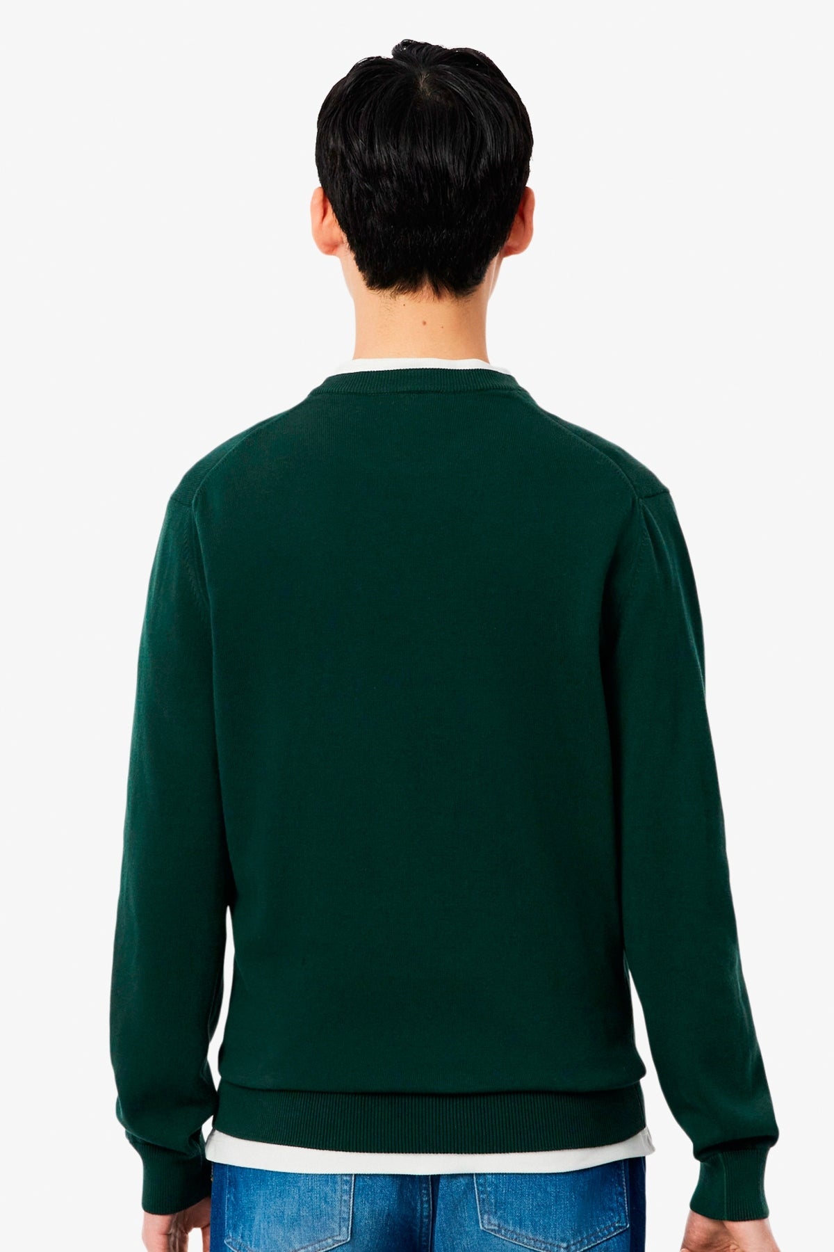 LACOSTE AH1985 CREWNECKS SWEATERS en color VERDE (2)