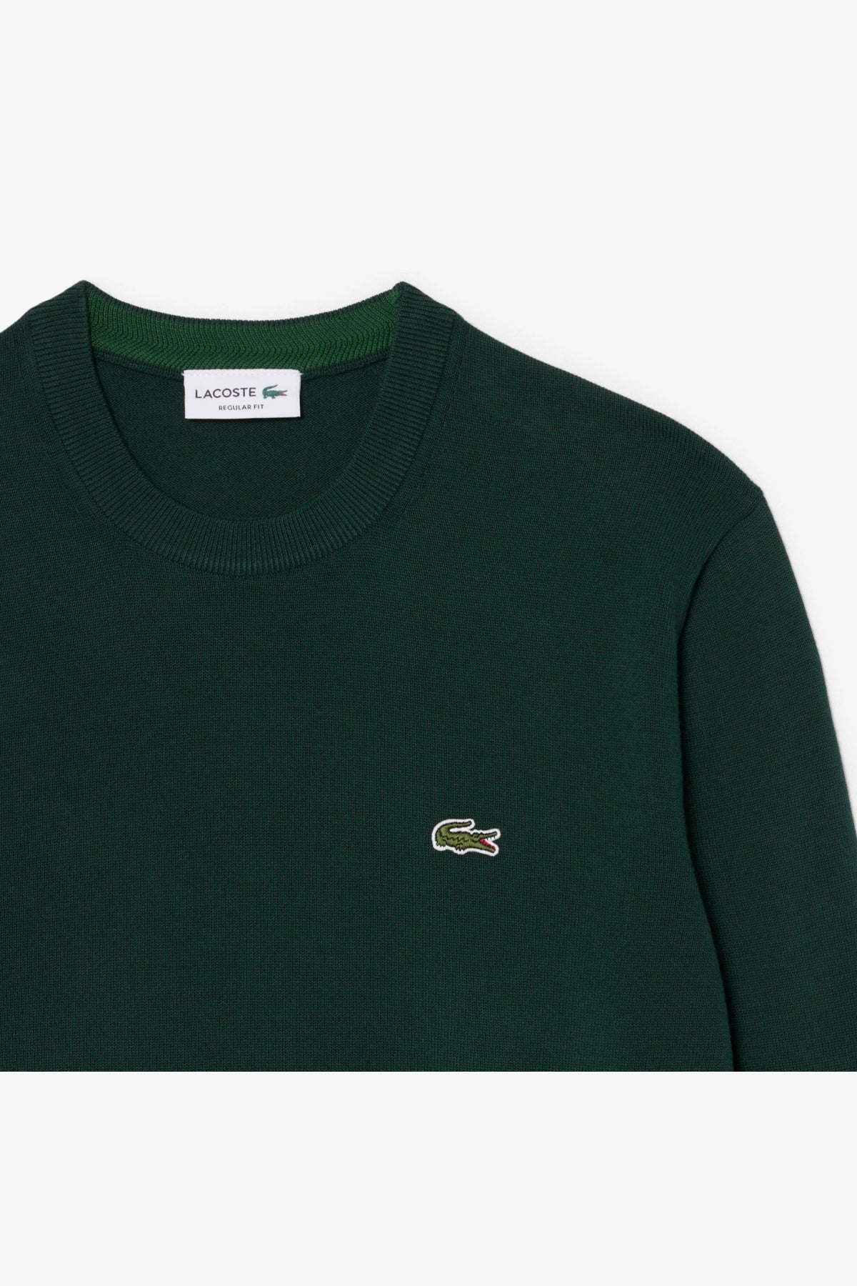 LACOSTE AH1985 CREWNECKS SWEATERS en color VERDE (4)