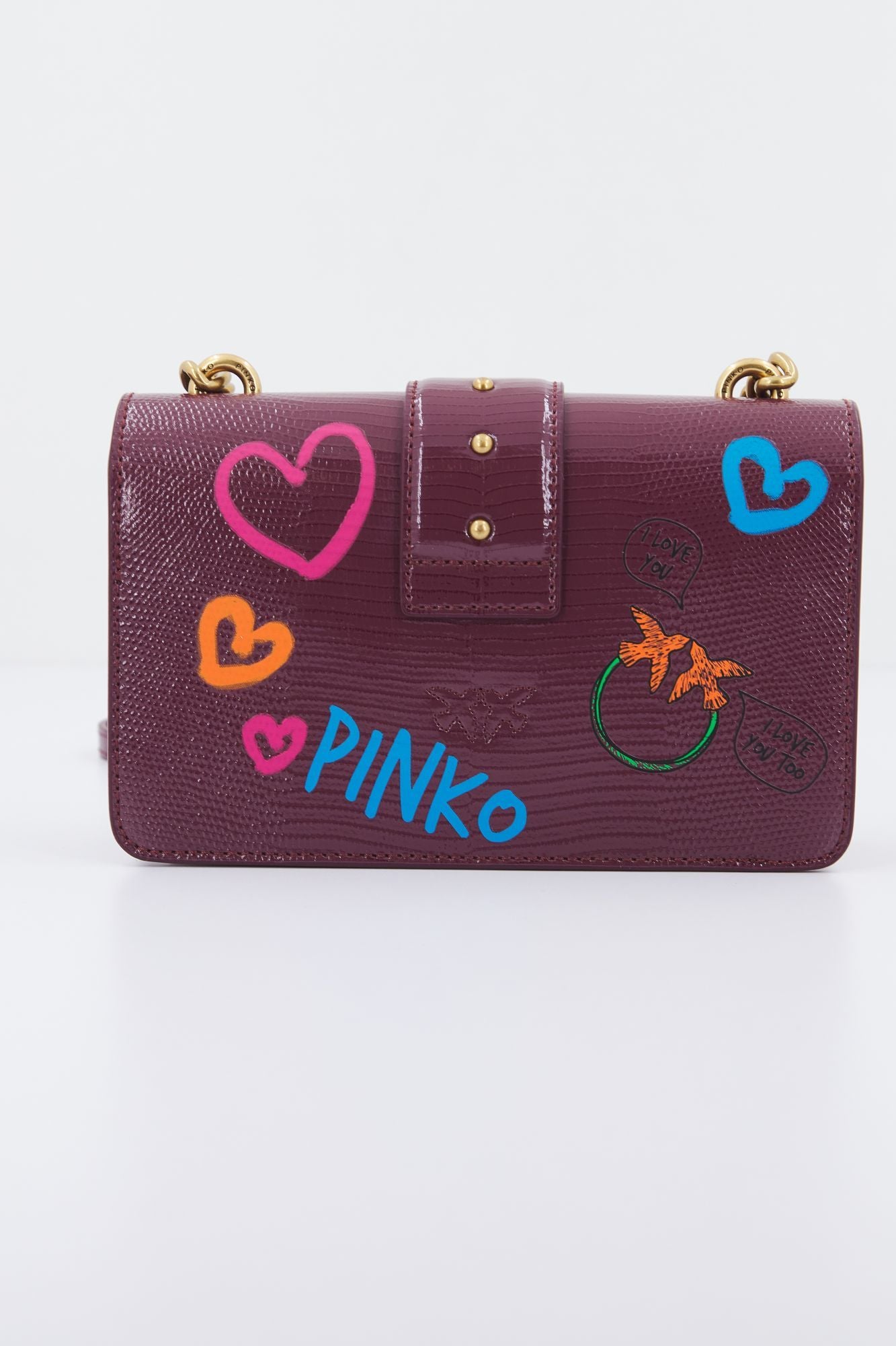 PINKO LOVE MINI ICON STREET en color BURDEOS (3)