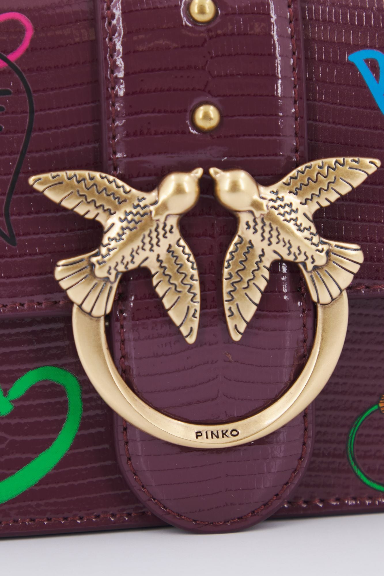 PINKO LOVE MINI ICON STREET en color BURDEOS (4)