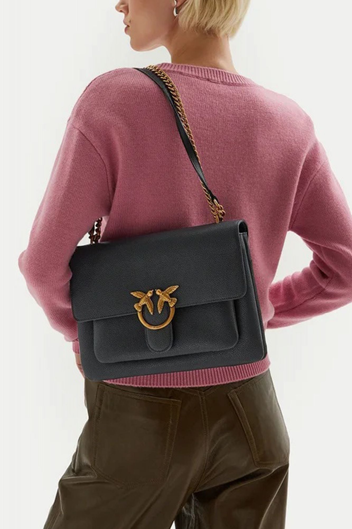PINKO LOVE ONE SOFT BIG en color NEGRO (4)