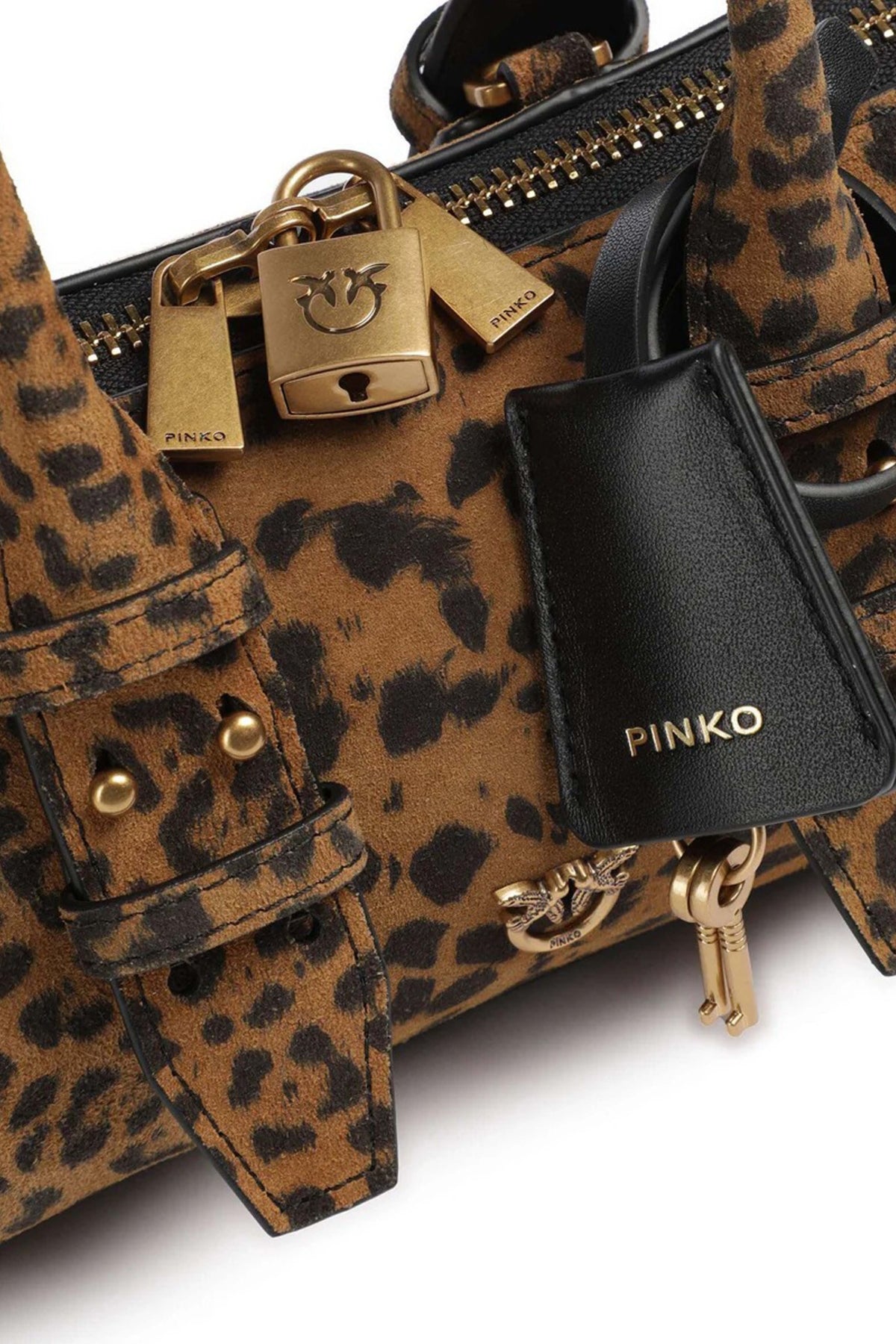 PINKO BOWLING BAG BAGUETTE en color ANIMAL PRINT (4)