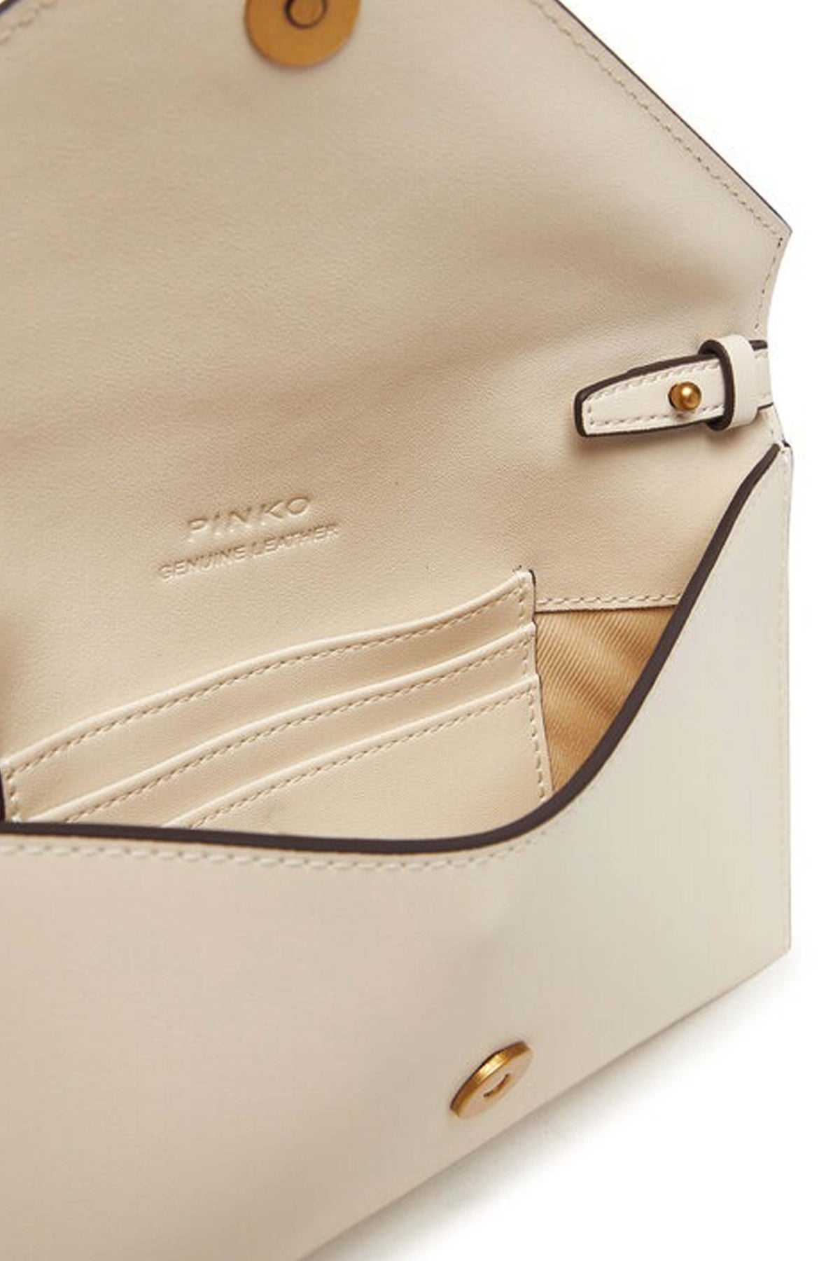 PINKO FLAT PURSE MINI en color BEIS (5)