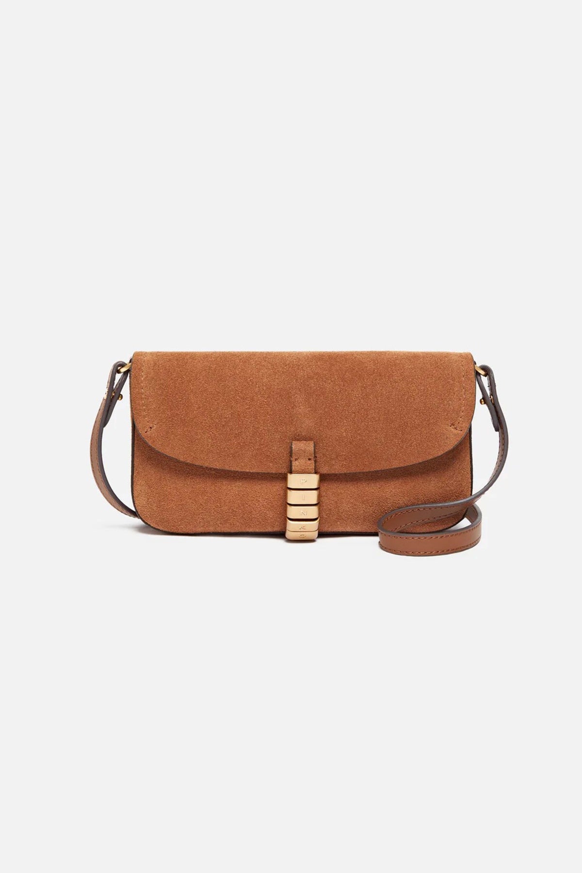PINKO SADDLE FLAT SUEDE en color MARRON (1)