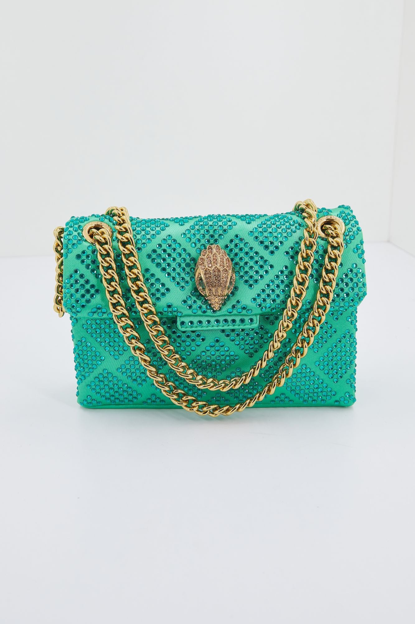 KURT GEIGER LONDON FABRIC MINI KENSINGTON en color VERDE (1)