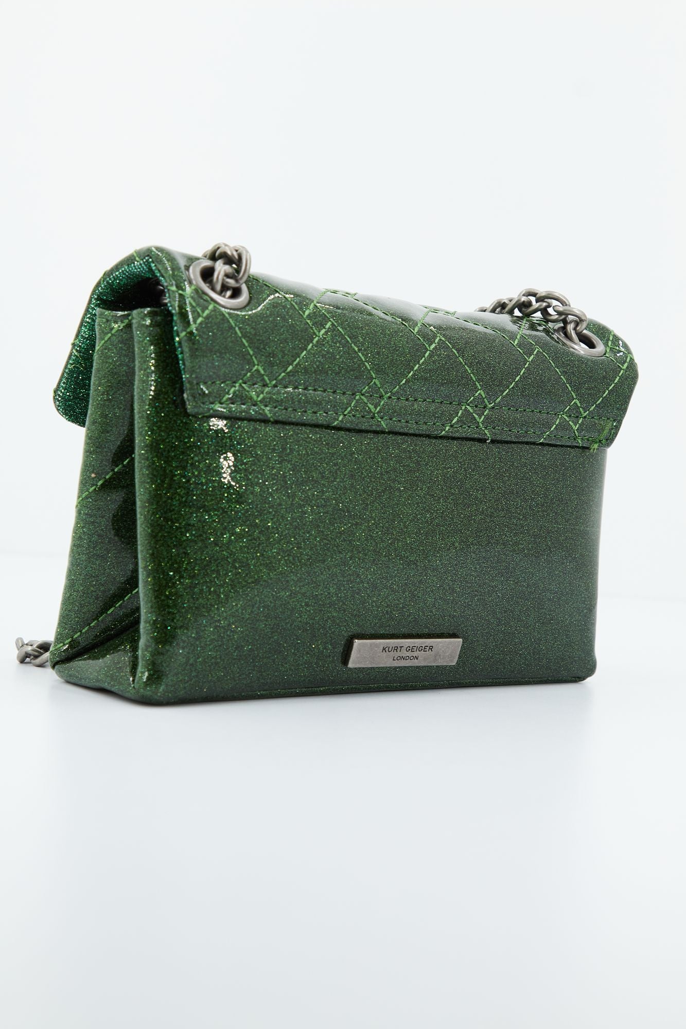 KURT GEIGER LONDON GLITTER MINI KENSIN en color VERDE (2)