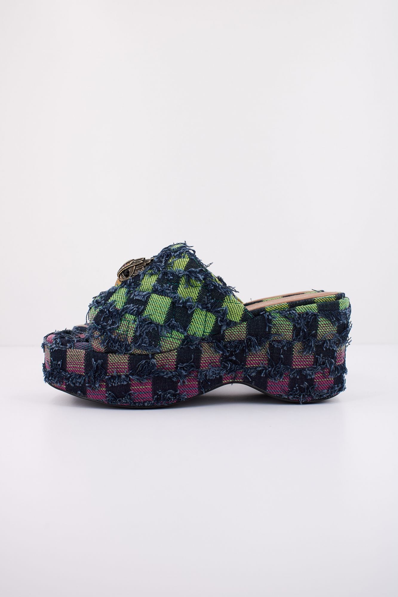 KURT GEIGER LONDON KENSINGTON WEDGE MULE en color AZUL (1)