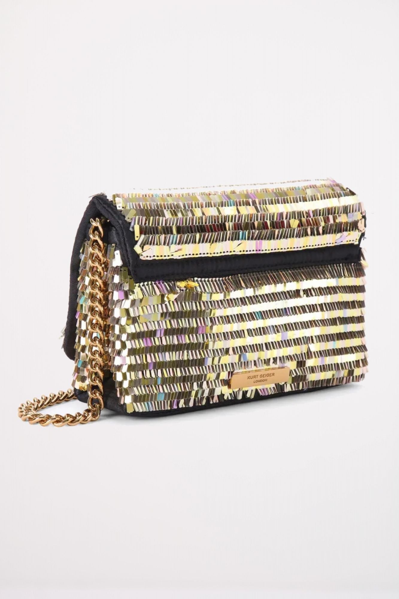 KURT GEIGER LONDON MINI KENSINGTON FLAP en color ORO (3)