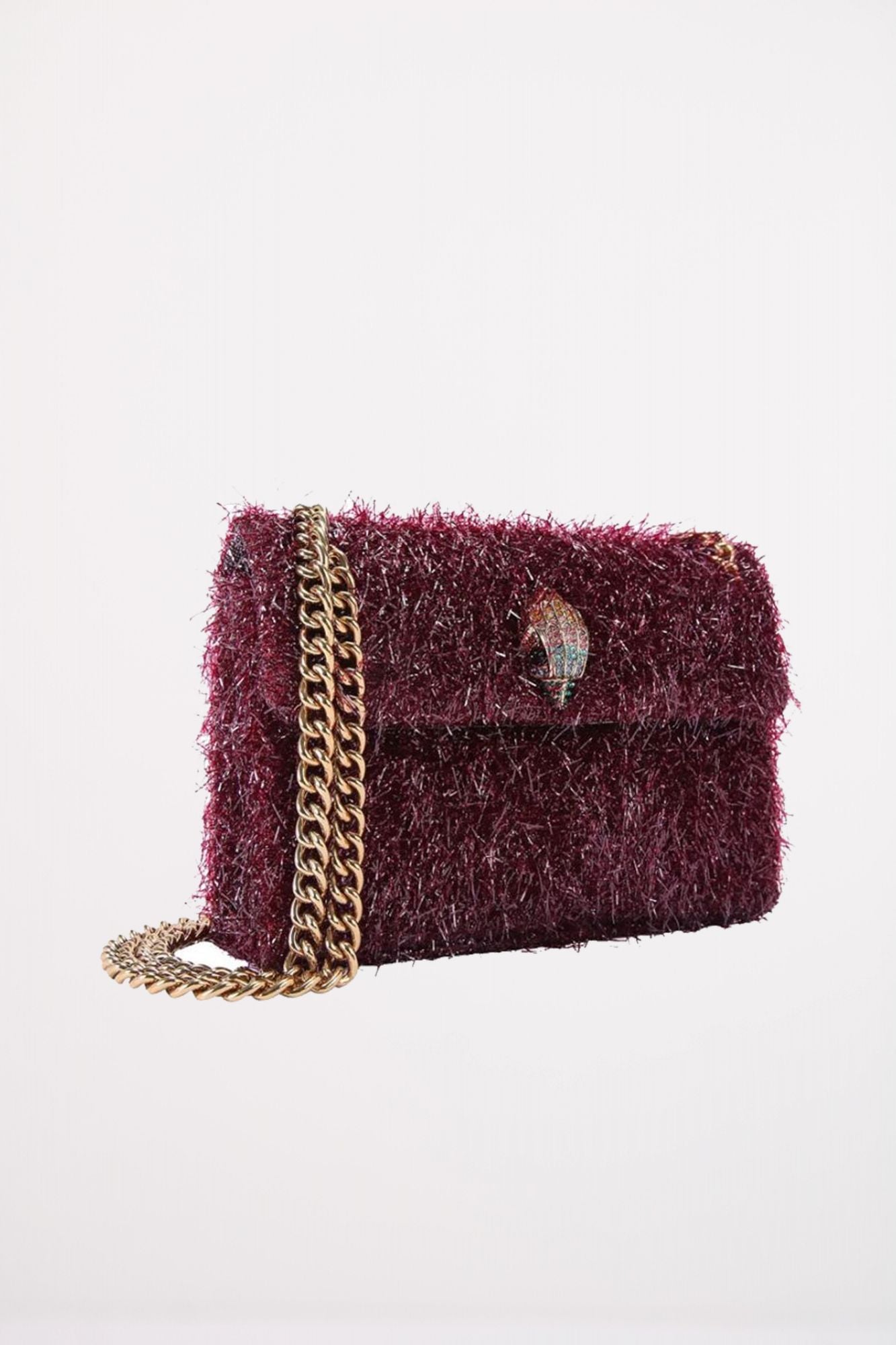 KURT GEIGER LONDON MINI KENSINGTON TINSEL en color BURDEOS (2)
