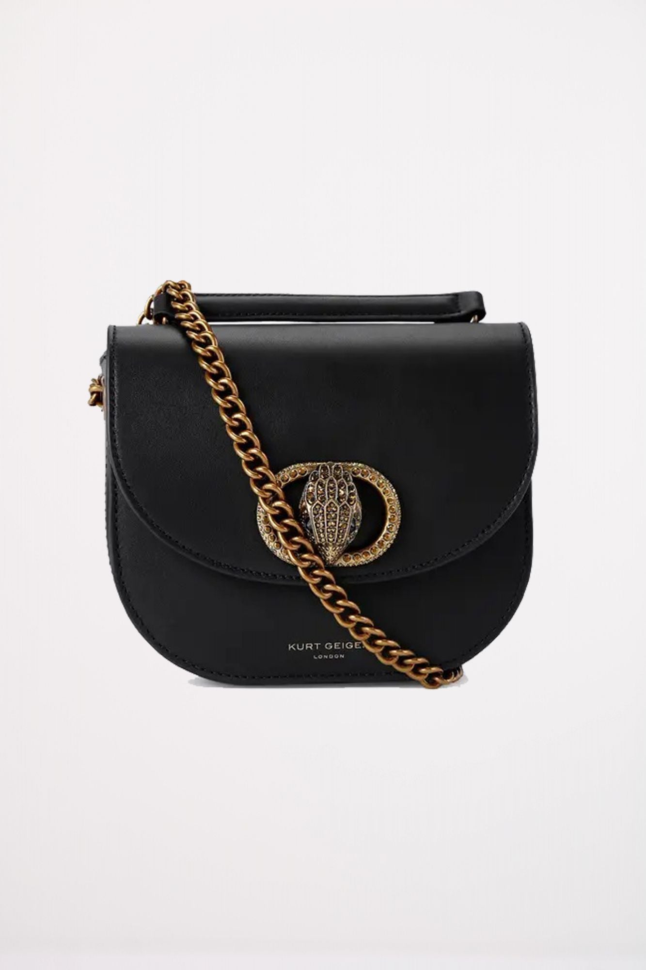 KURT GEIGER LONDON CHELSEA SADDLE BAG en color NEGRO (1)