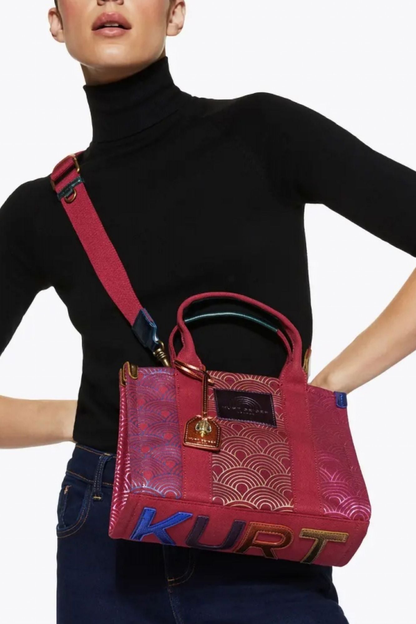 KURT GEIGER LONDON SMALL SOUTHBANK TOTE en color BURDEOS (4)
