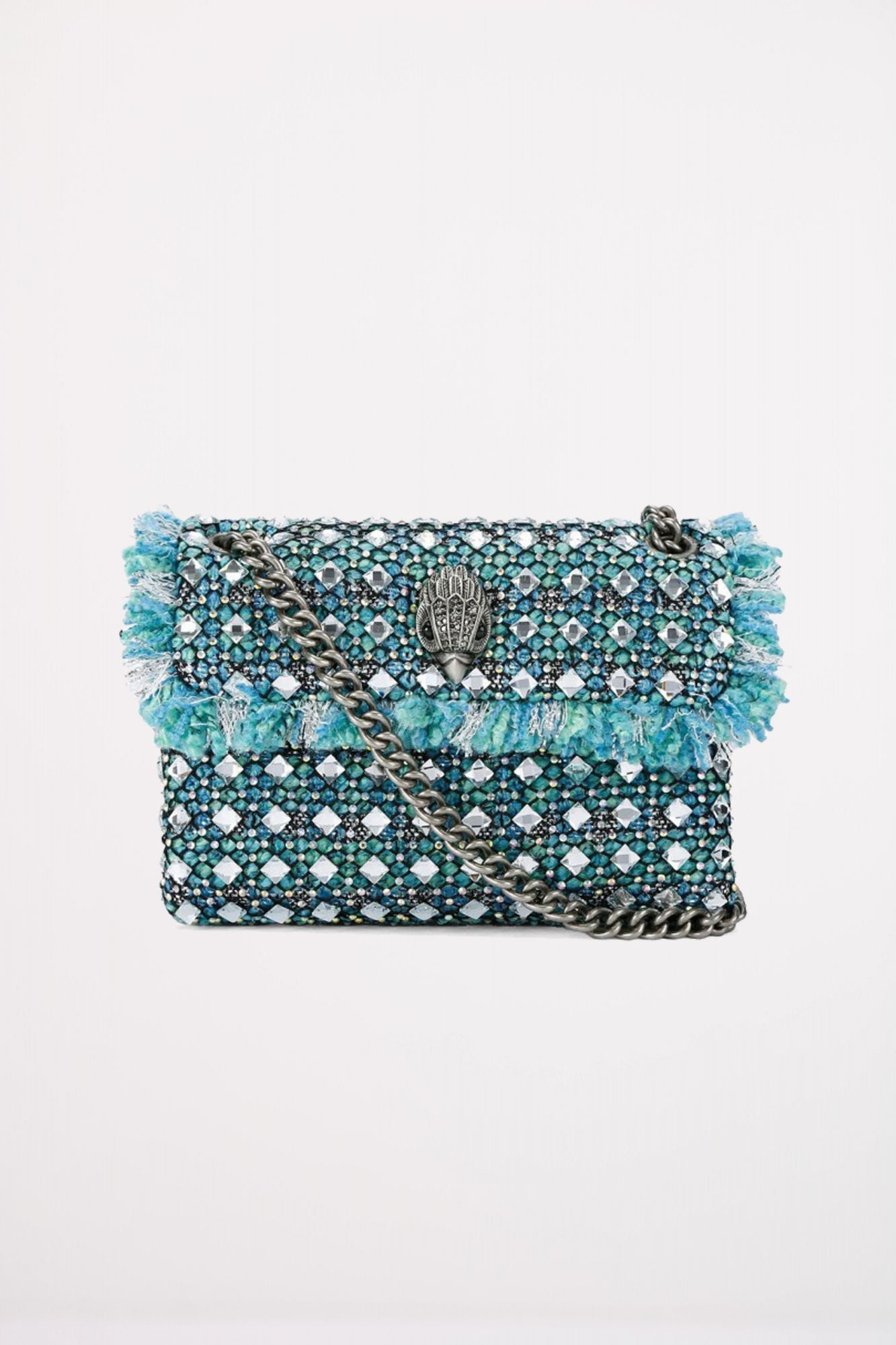 KURT GEIGER LONDON TWEED MINI KENSINGTON en color AZUL (1)