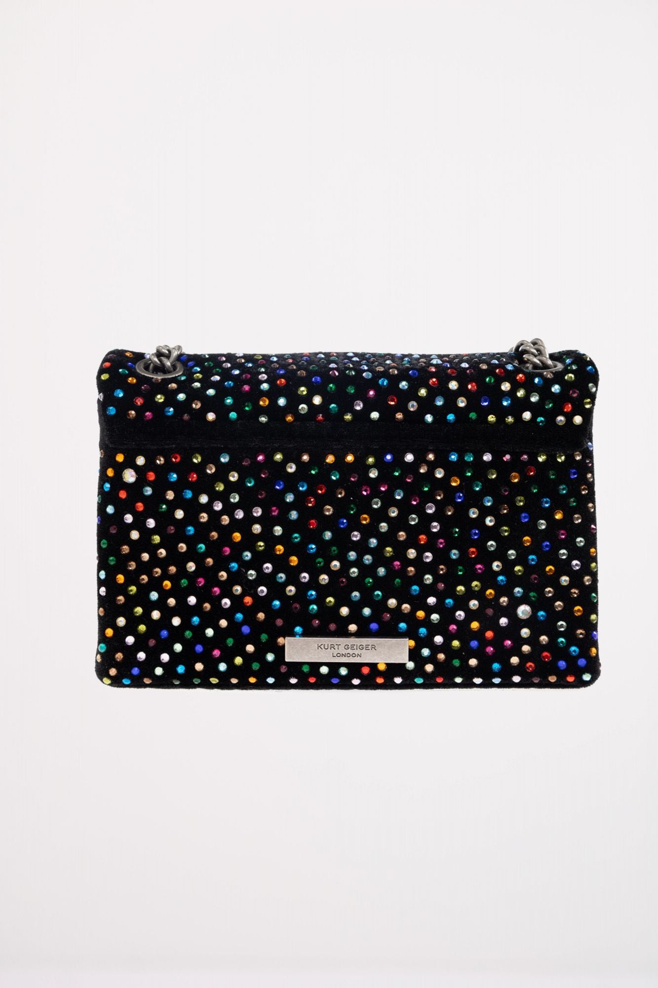 KURT GEIGER LONDON VELVET MINI KENSINGTON en color NEGRO (2)