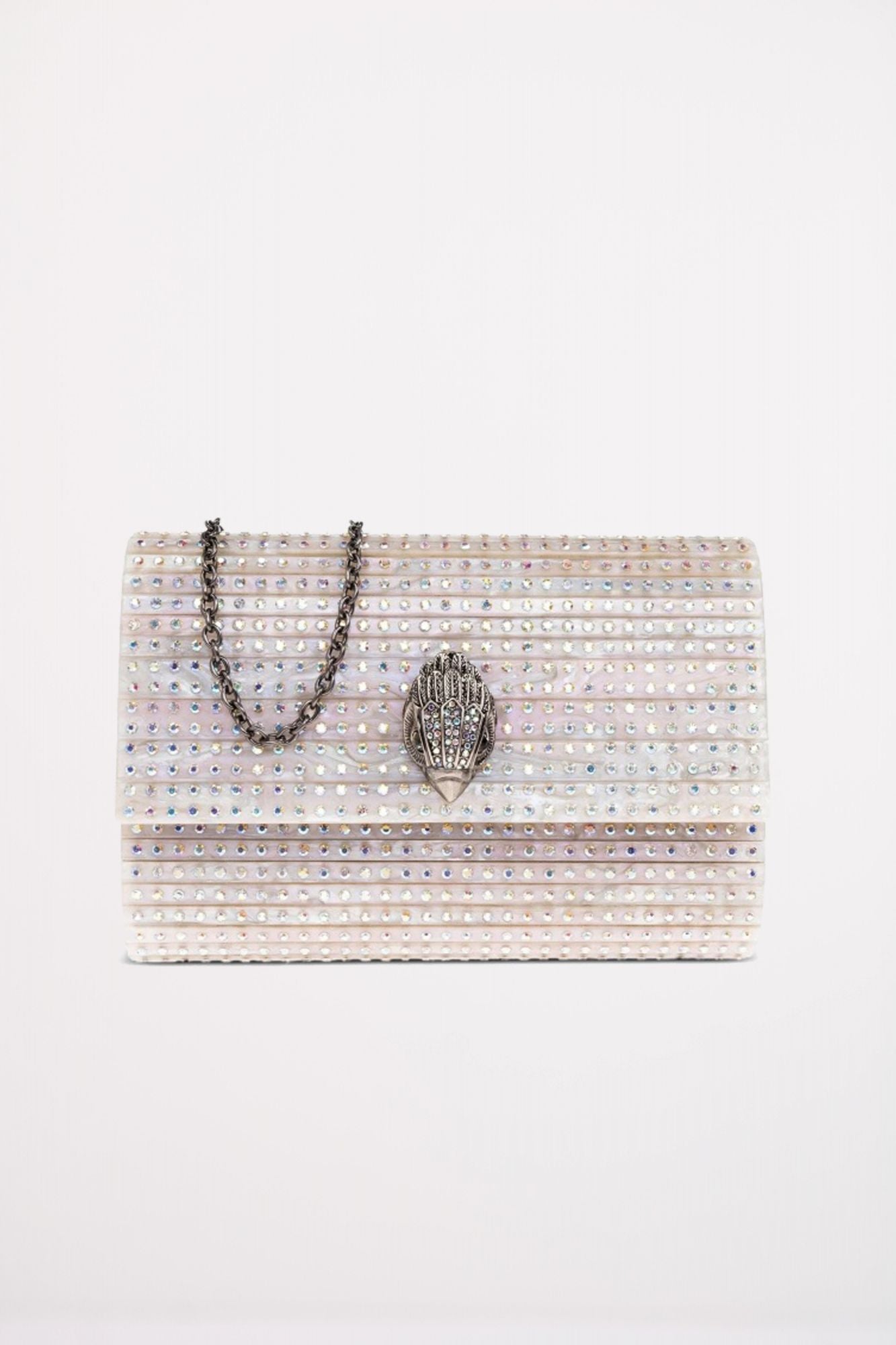 KURT GEIGER LONDON PARTY EAGLE CLUTCH CR en color BLANCO (1)