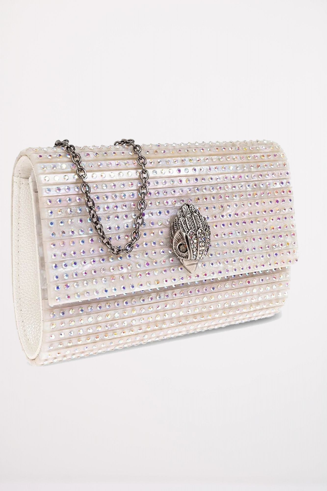 KURT GEIGER LONDON PARTY EAGLE CLUTCH CR en color BLANCO (2)
